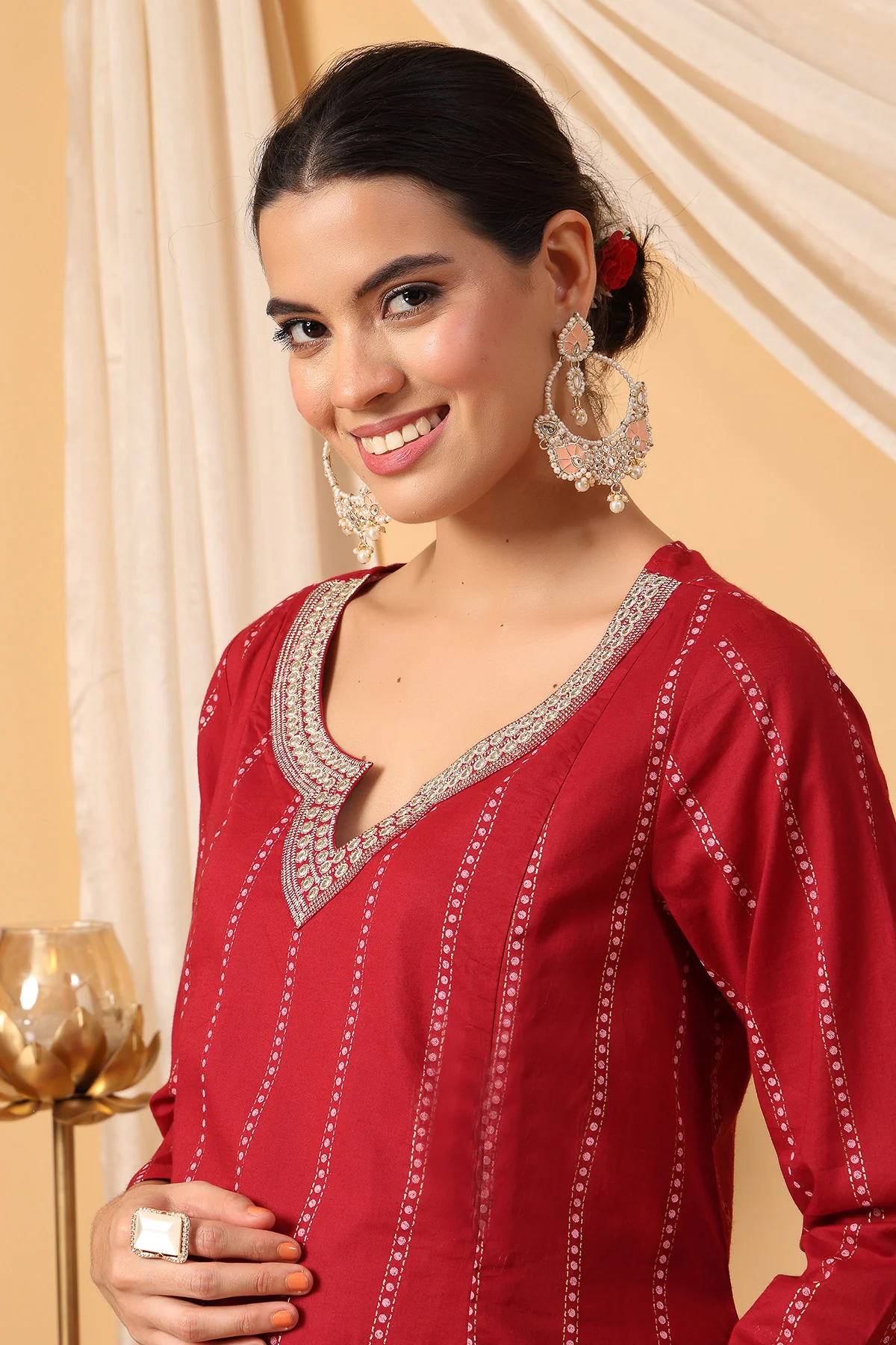 Ruby Essence Mirror Reflections Festive Maternity Feeding Suit Set - Image 7