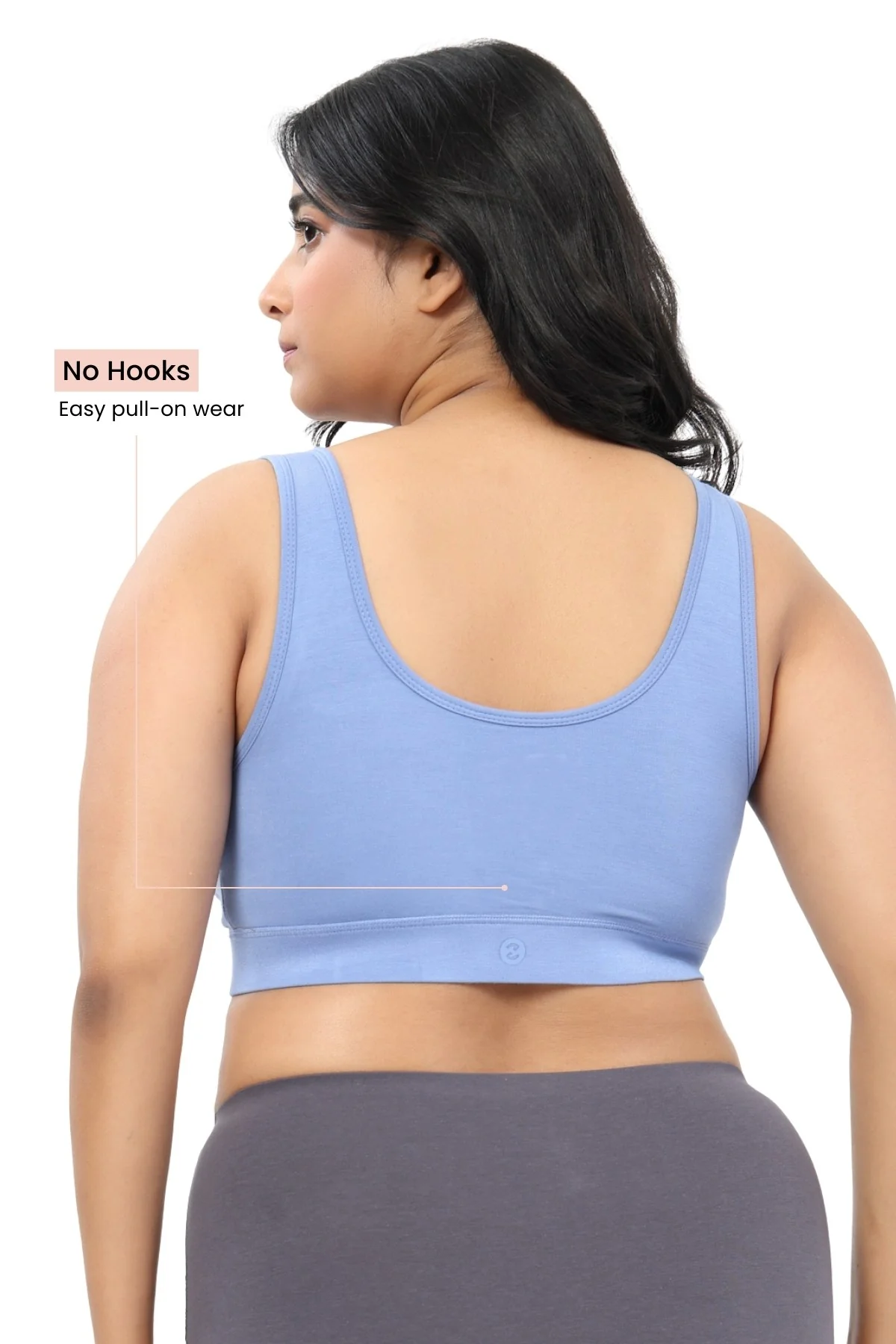 Ruched Modal Front-Open Bra - Cornflower Blue - Image 4