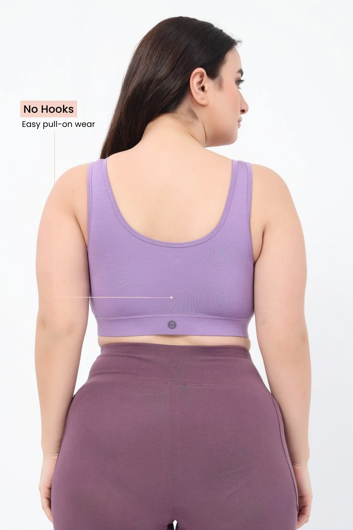 Ruched Modal Front-Open Bra - Lavender - Image 4