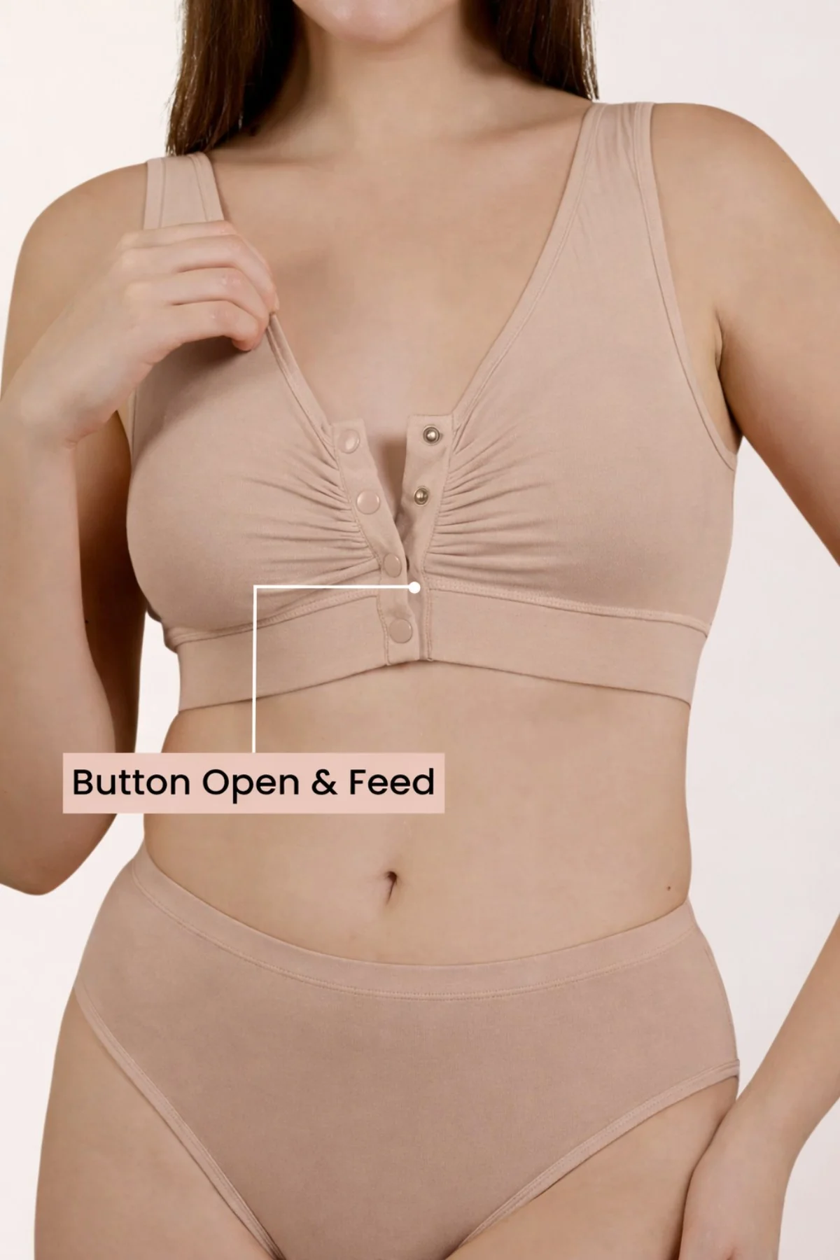 Ruched Modal Front-Open Bra - Light Skin - Image 2