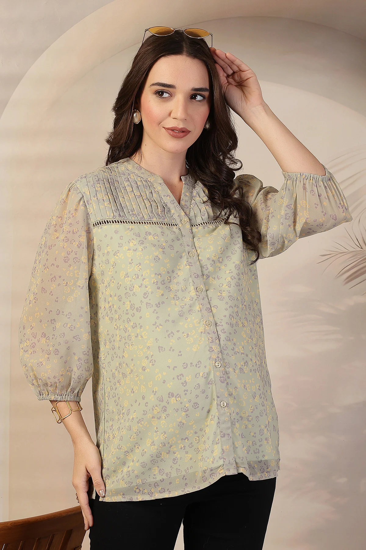 Sage Meadow Zipless Maternity Feeding Top - Matcha - Image 6