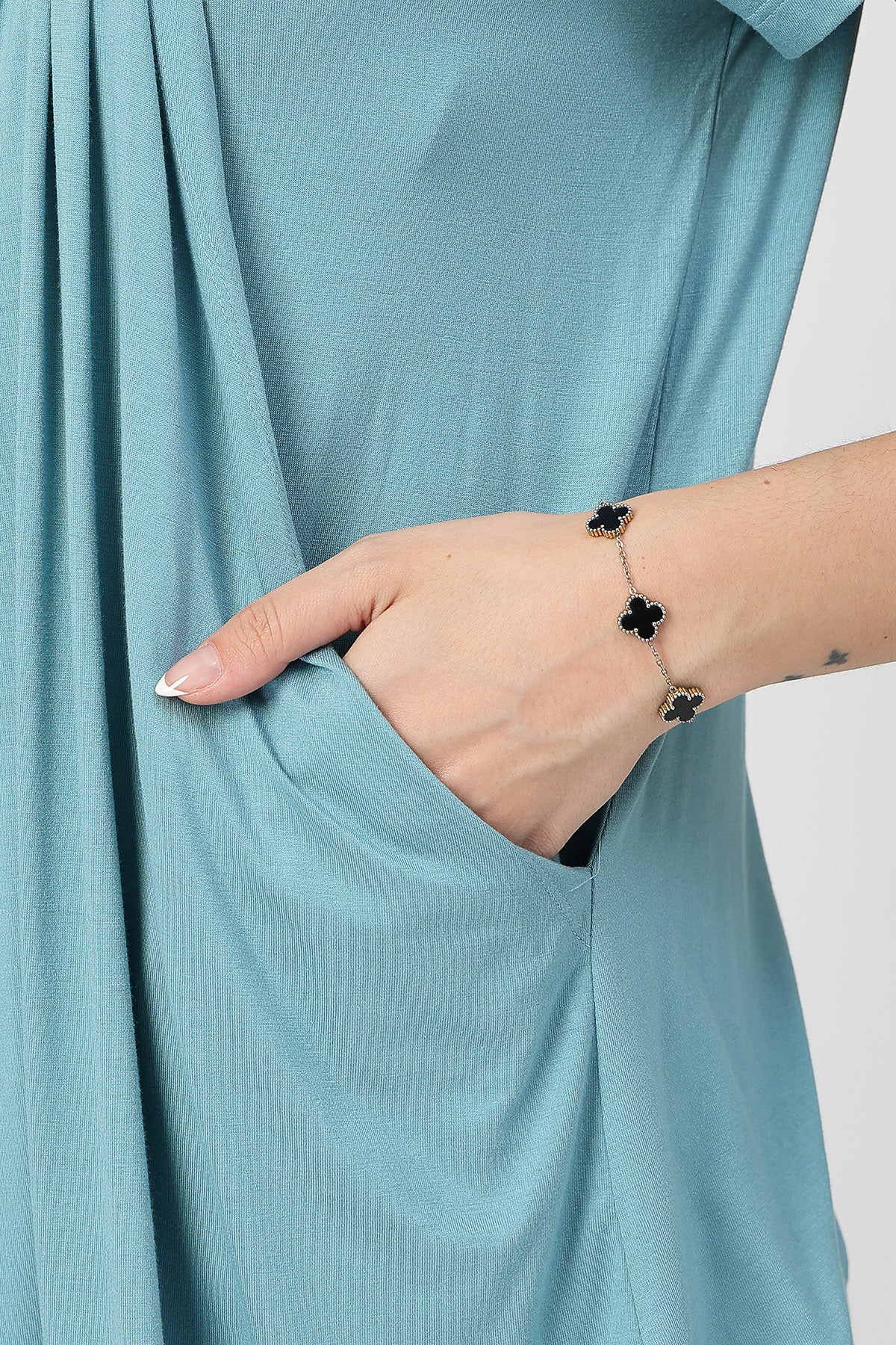 Sea Green Pleated Zipless Nursing Top - Image 5