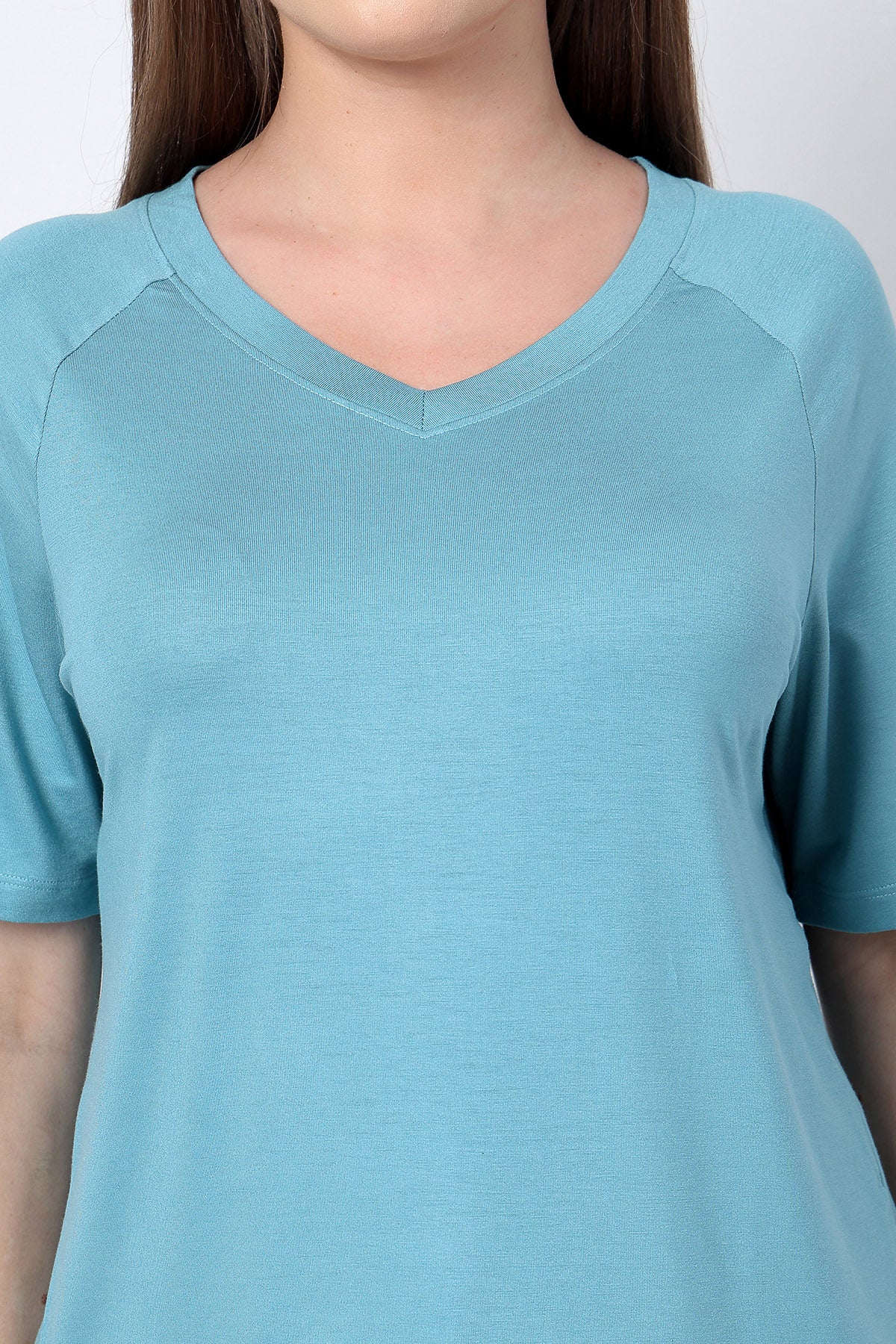 Sea Green Solid Nursing Top with Side Zip Access - Image 7