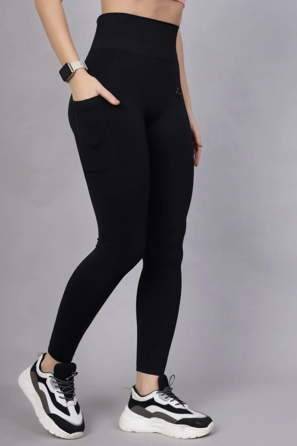 Seamless High Waisted Tummy Compression Black Postpartum Leggings - Image 10