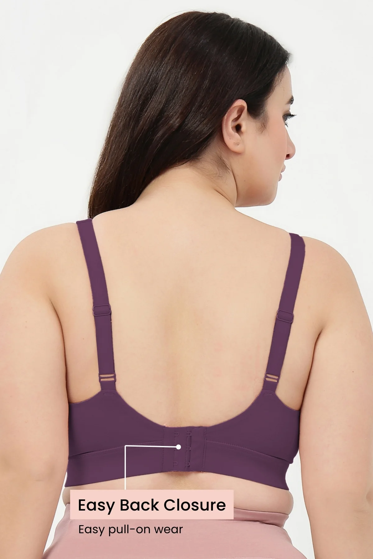 SecureFit Cotton Fixed-Pad Feeding Bra - Mauve Rose - Image 3