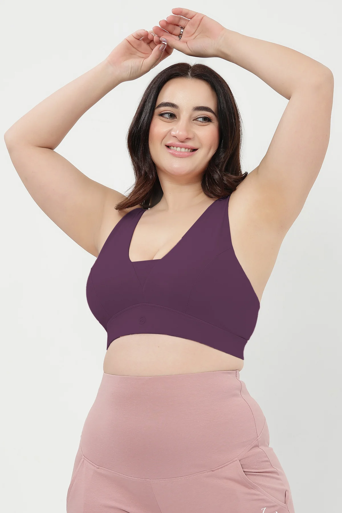SecureFit Cotton Fixed-Pad Feeding Bra - Mauve Rose - Image 6