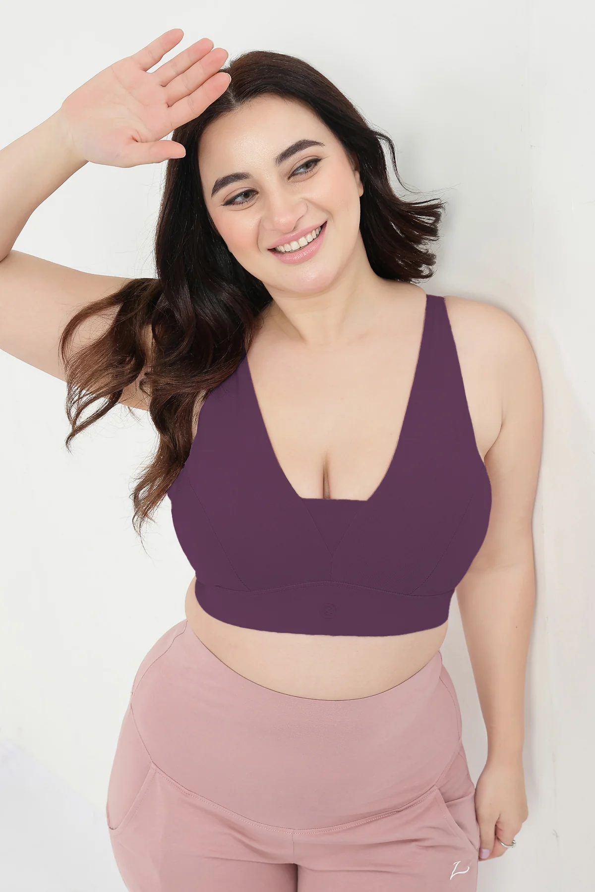 SecureFit Cotton Fixed-Pad Feeding Bra - Mauve Rose - Image 7