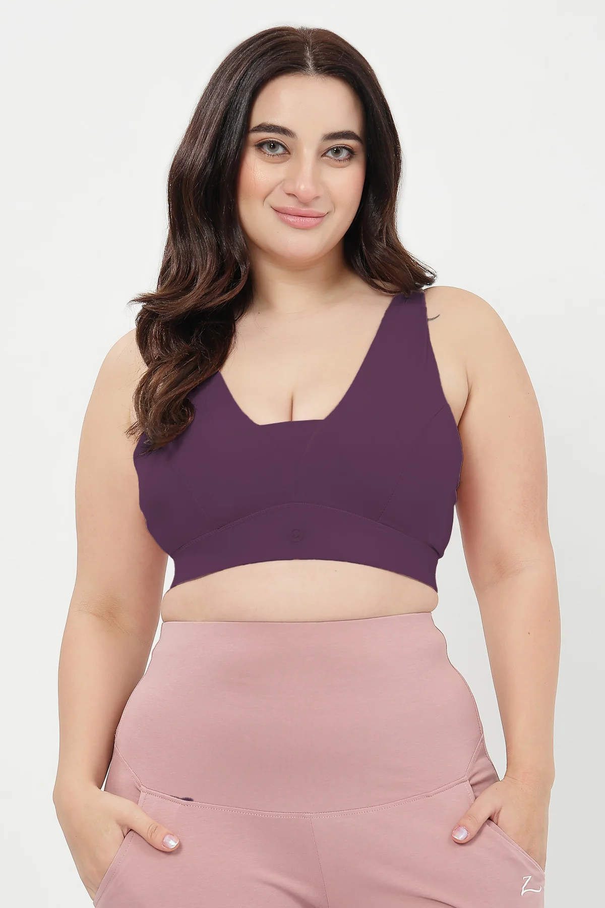 SecureFit Cotton Fixed-Pad Feeding Bra - Mauve Rose - Image 8