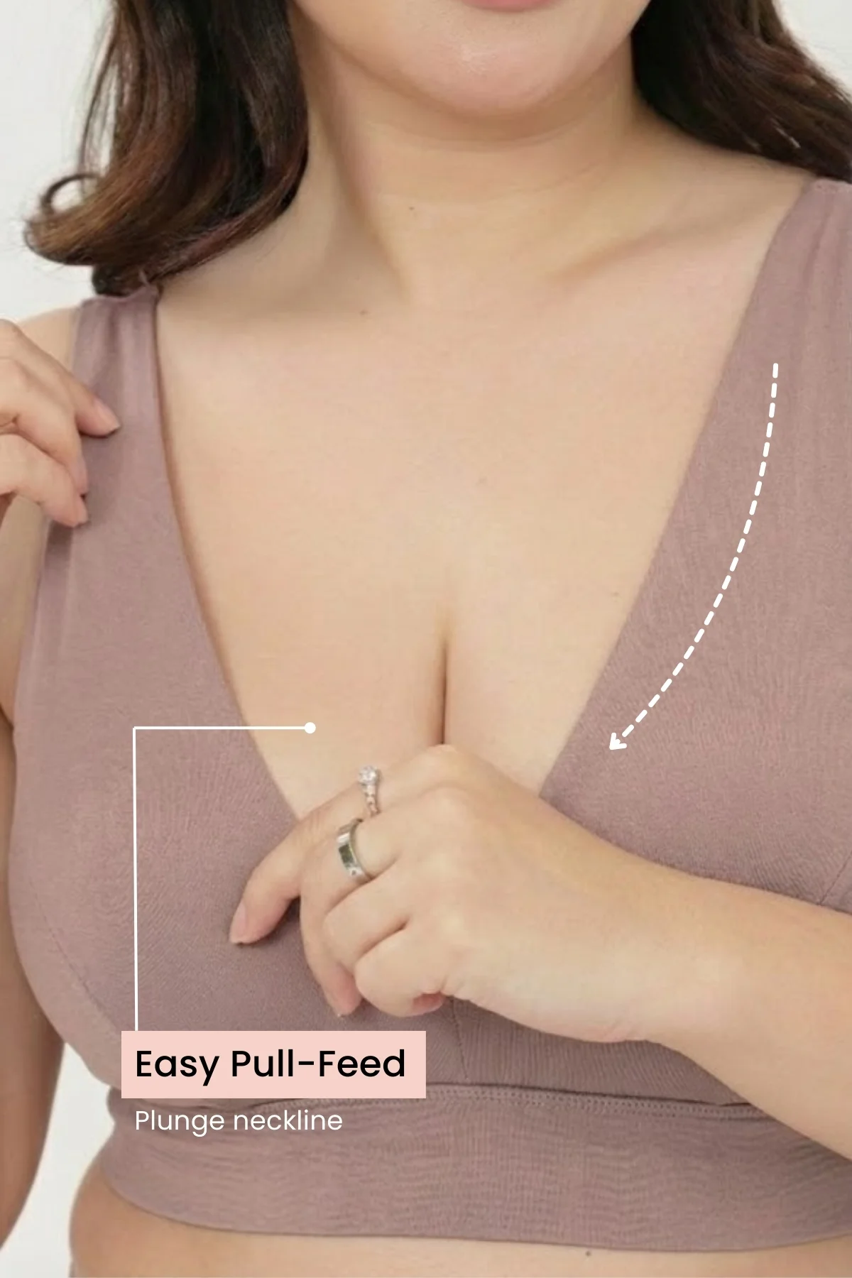 SecureFit Cotton Fixed-Pad Feeding Bra Pack of 2 - (Dark Skin & Grey Melange) - Image 6