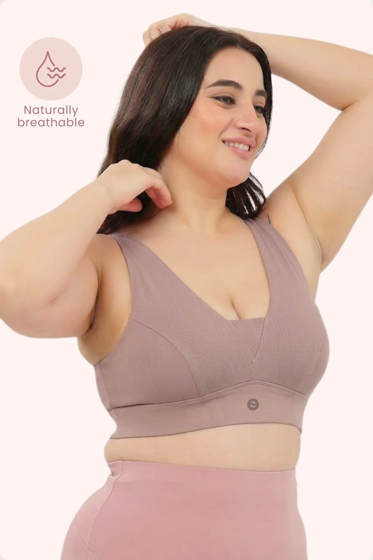 SecureFit Cotton Fixed-Pad Feeding Bra Pack of 2 - (Dark Skin & Grey Melange) - Image 8