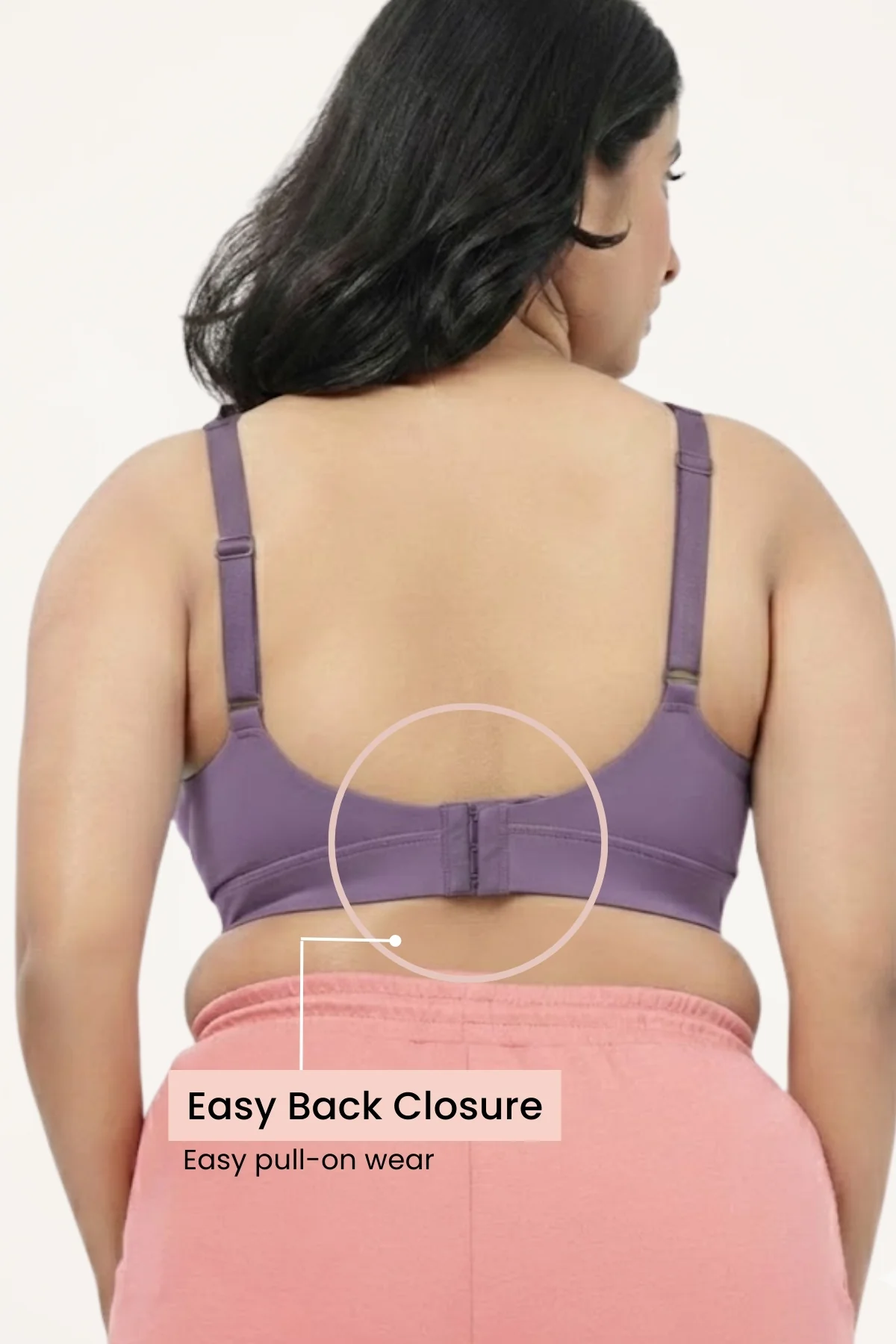 SecureFit Cotton Fixed-Pad Feeding Bra - Lavender - Image 3