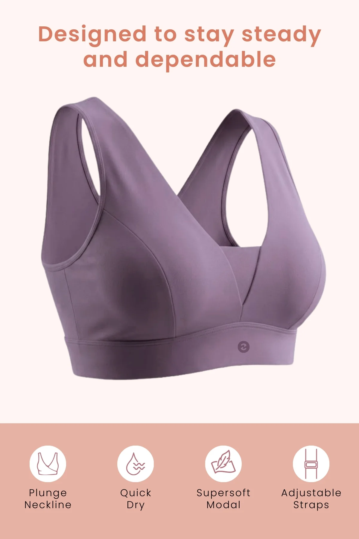 SecureFit Cotton Fixed-Pad Feeding Bra - Lavender - Image 2