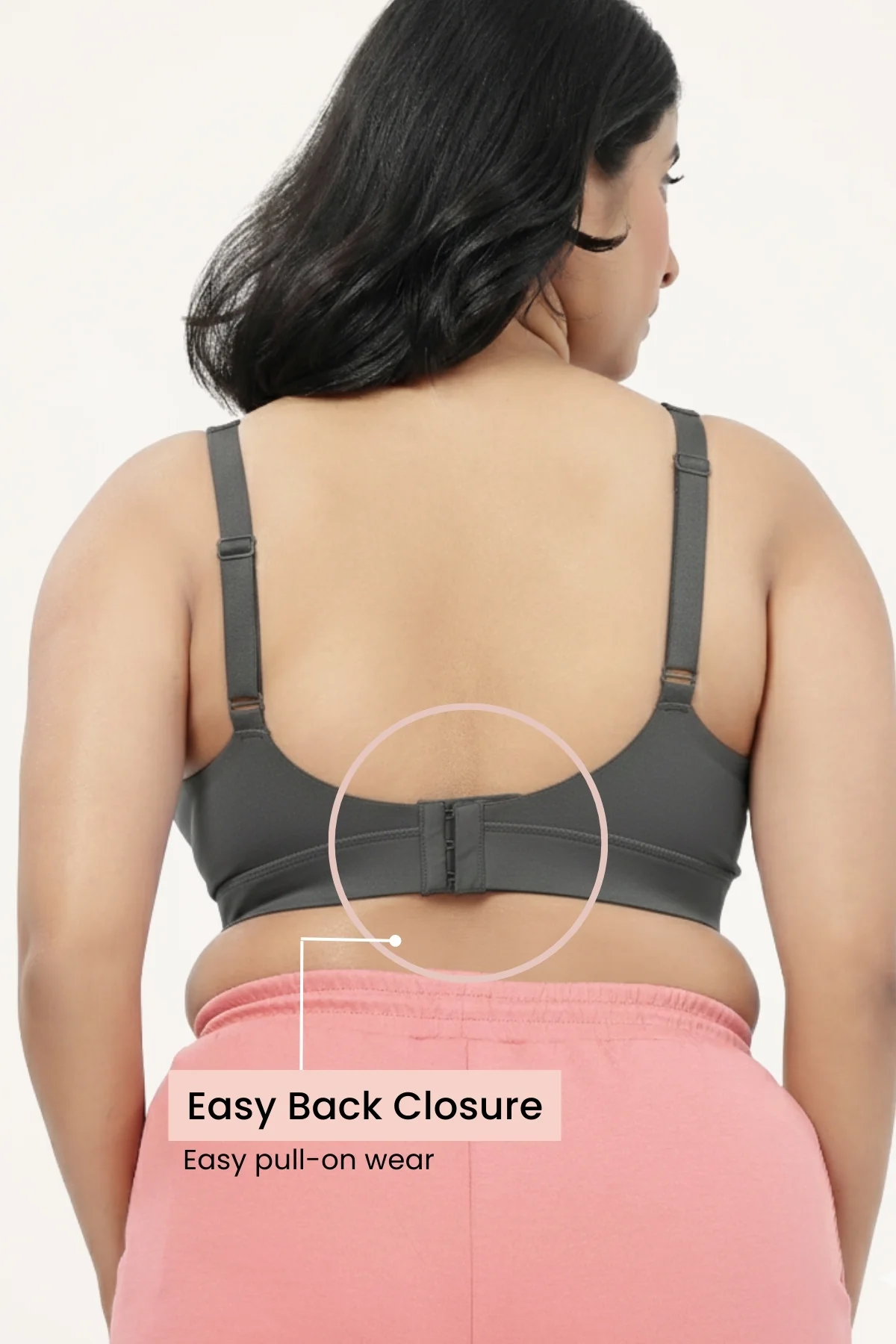 SecureFit Cotton Fixed-Pad Feeding Bra Pack of 2 - (Lavender & Grey Melange) - Image 4