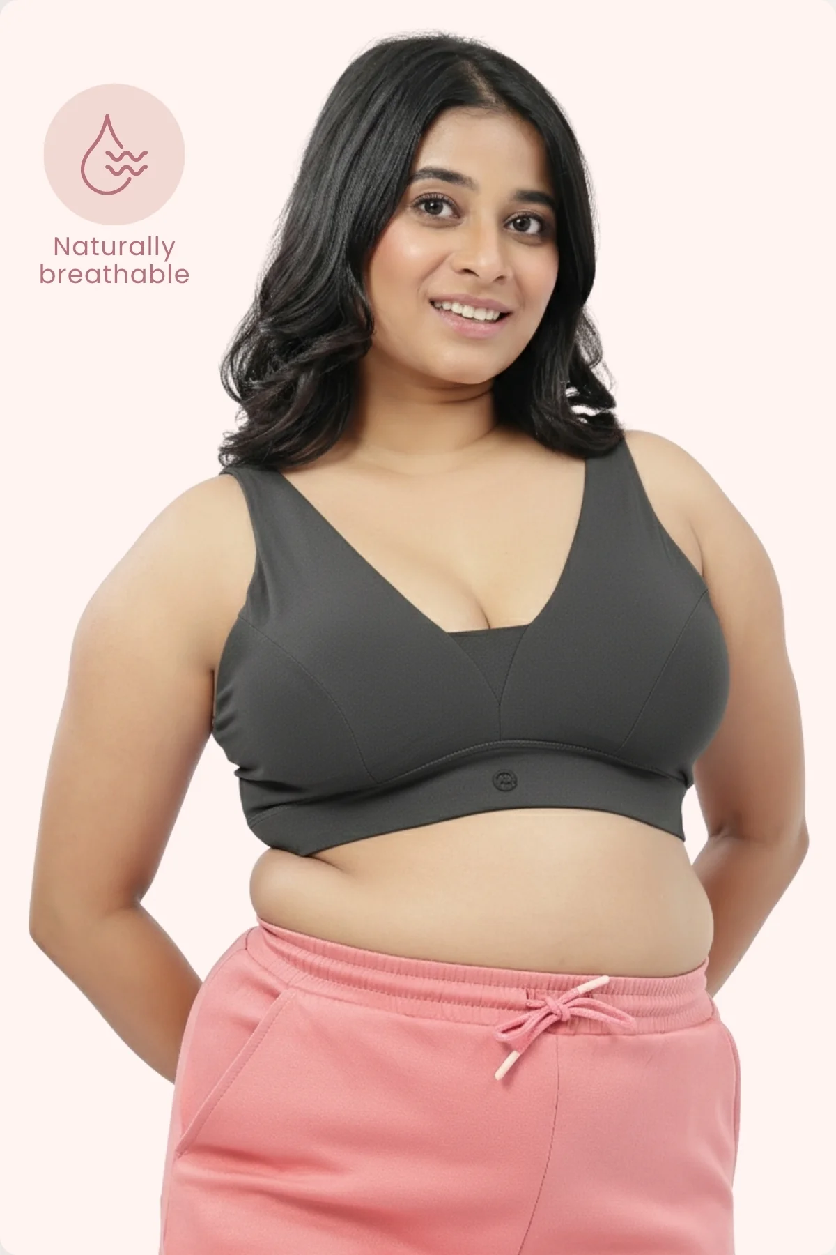 SecureFit Cotton Fixed-Pad Feeding Bra Pack of 2 - (Lavender & Grey Melange) - Image 8