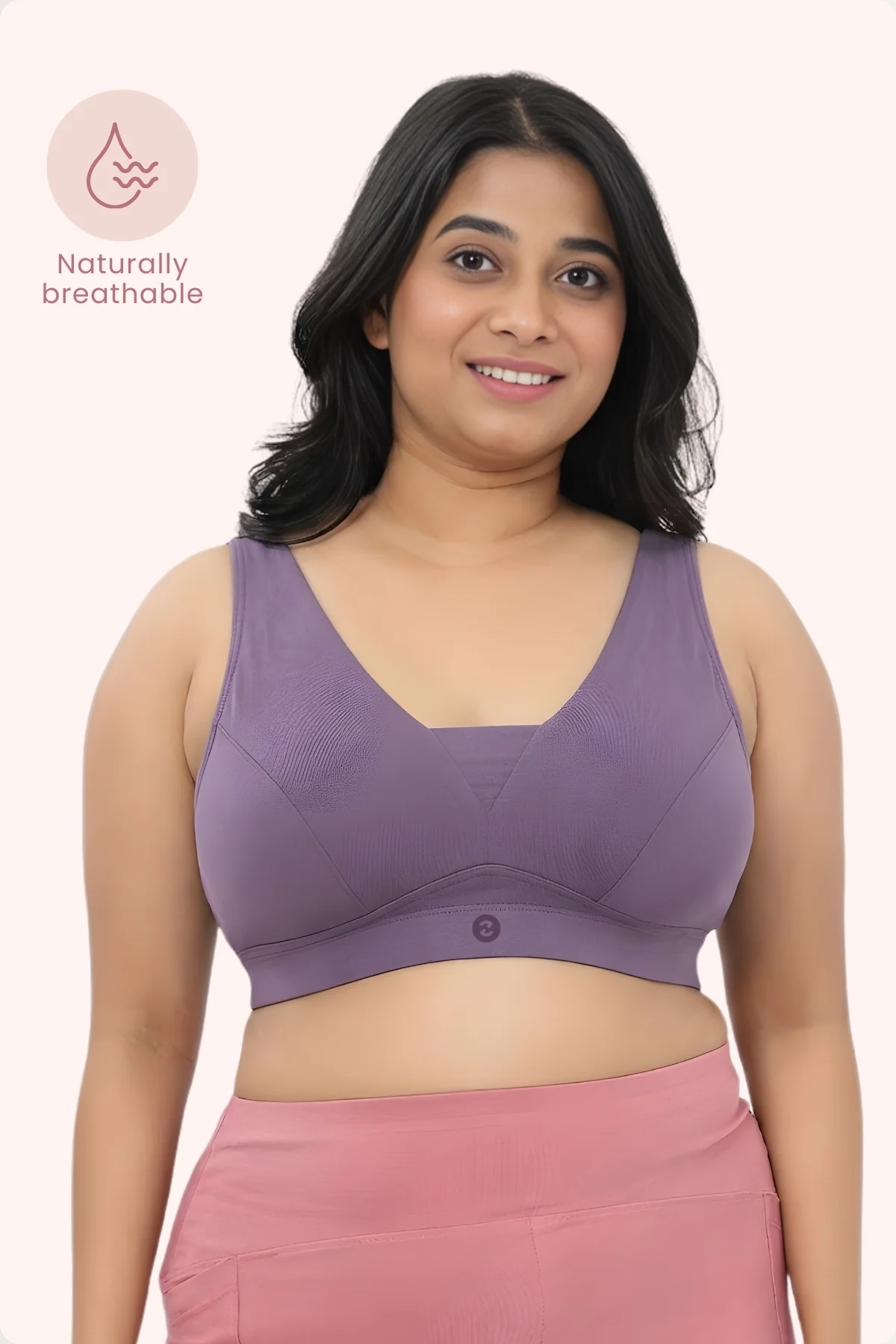SecureFit Cotton Fixed-Pad Feeding Bra Pack of 3 - (Purple, Lavender & Dark Skin) - Image 12
