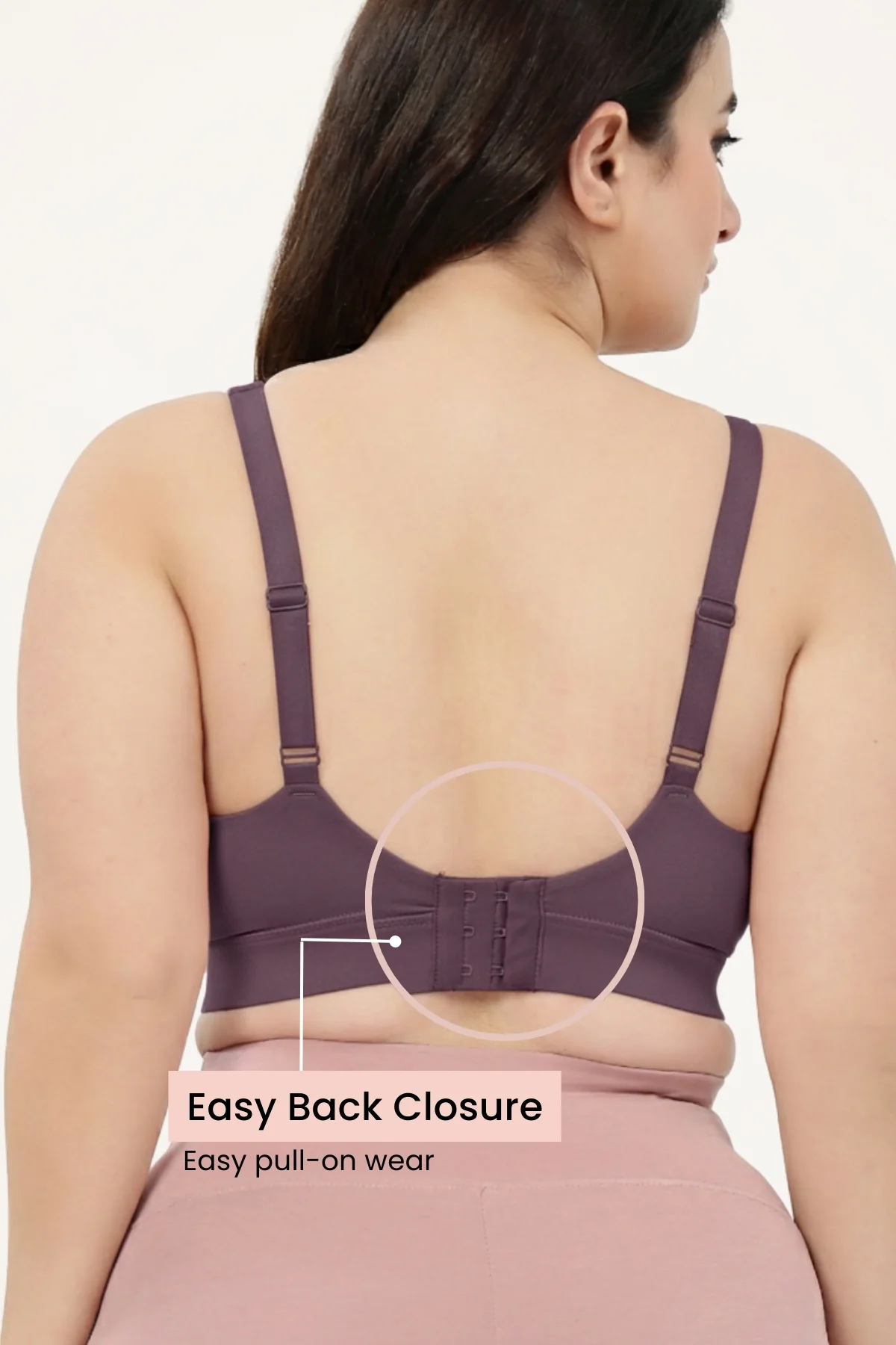 SecureFit Cotton Fixed-Pad Feeding Bra Pack of 3 - (Purple, Lavender & Dark Skin) - Image 18