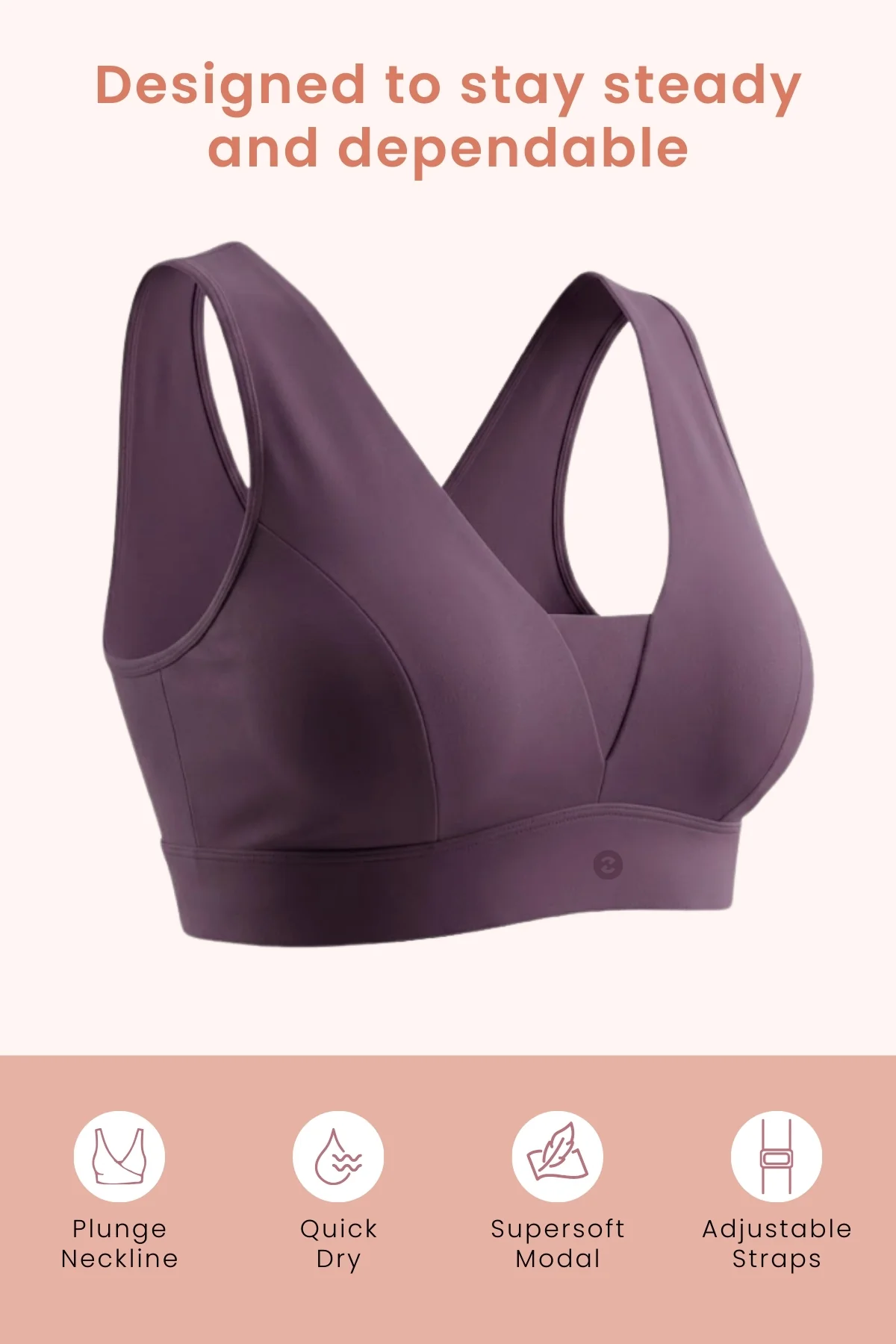 SecureFit Cotton Fixed-Pad Feeding Bra Pack of 3 - (Purple, Lavender & Dark Skin) - Image 7