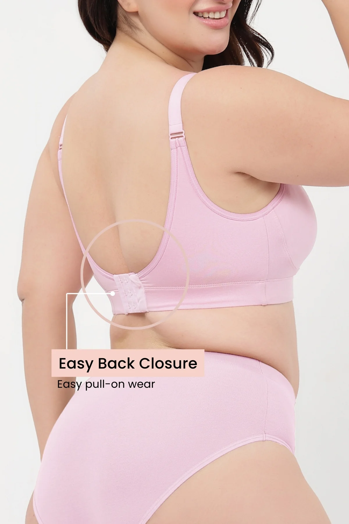 SecureFit Cotton Non-Padded Feeding Bra - Baby Pink - Image 3