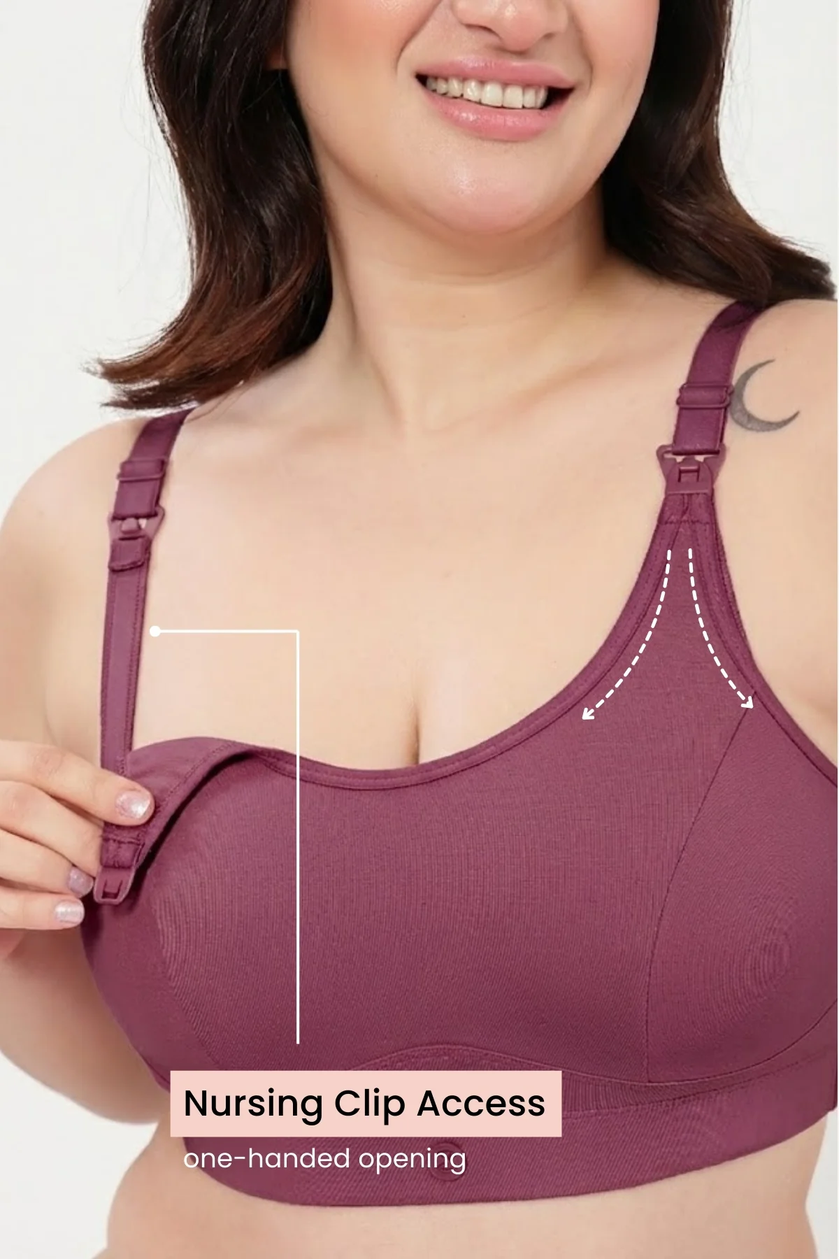 SecureFit Cotton Non-Padded Feeding Bra - Blush - Image 4