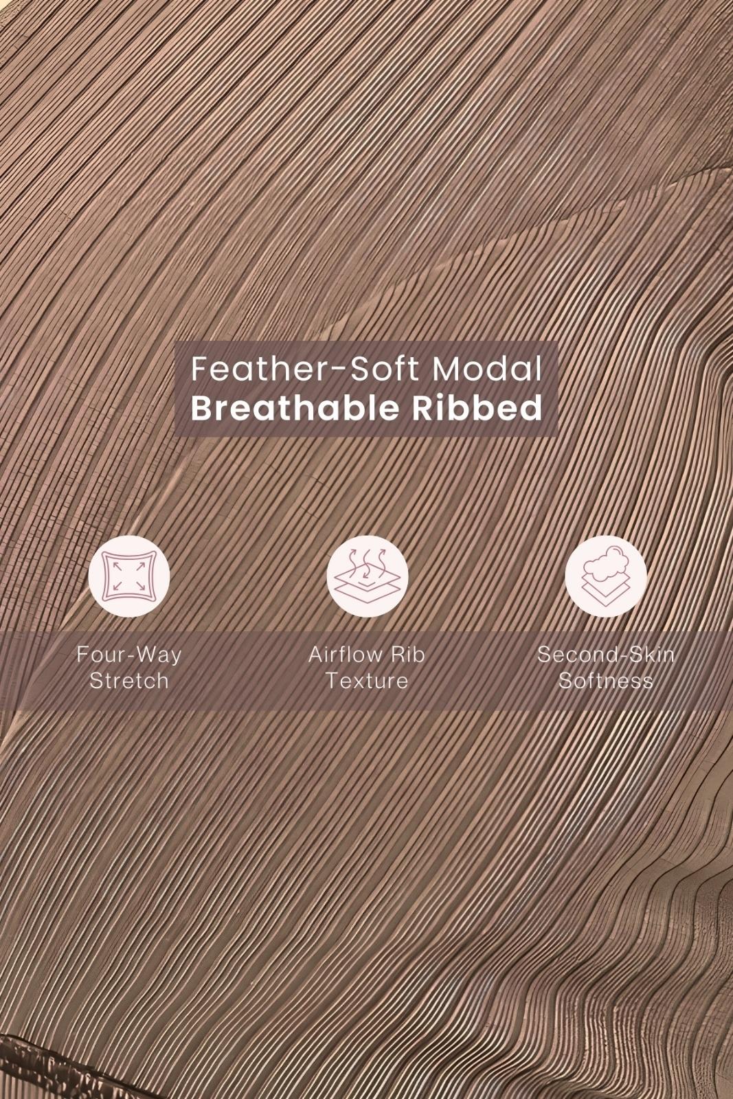 Sera Broad Rib Bra & Mid Rise Panty Set - Mocha - Image 14