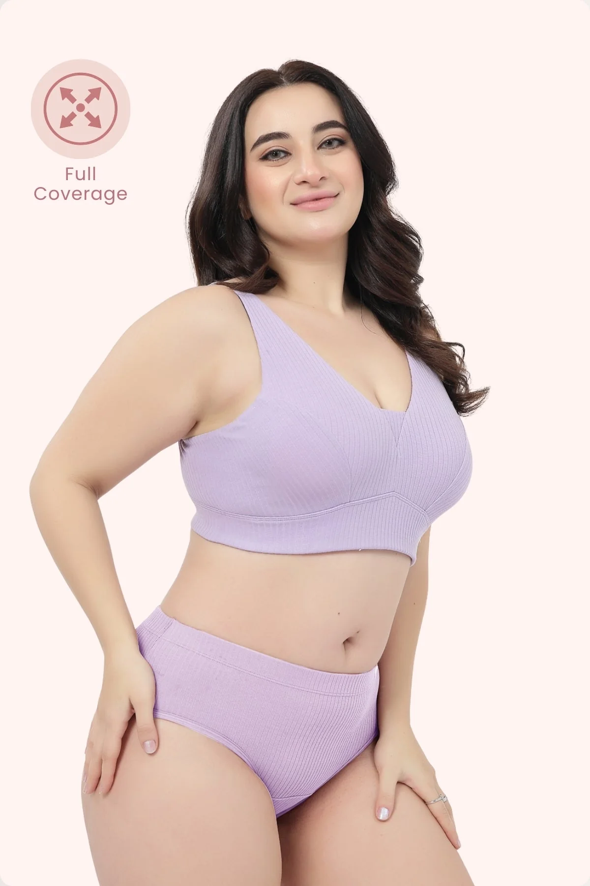 Sera Broad-Rib Bra Pack of 2 - (Lavender & Dark Berry) - Image 2