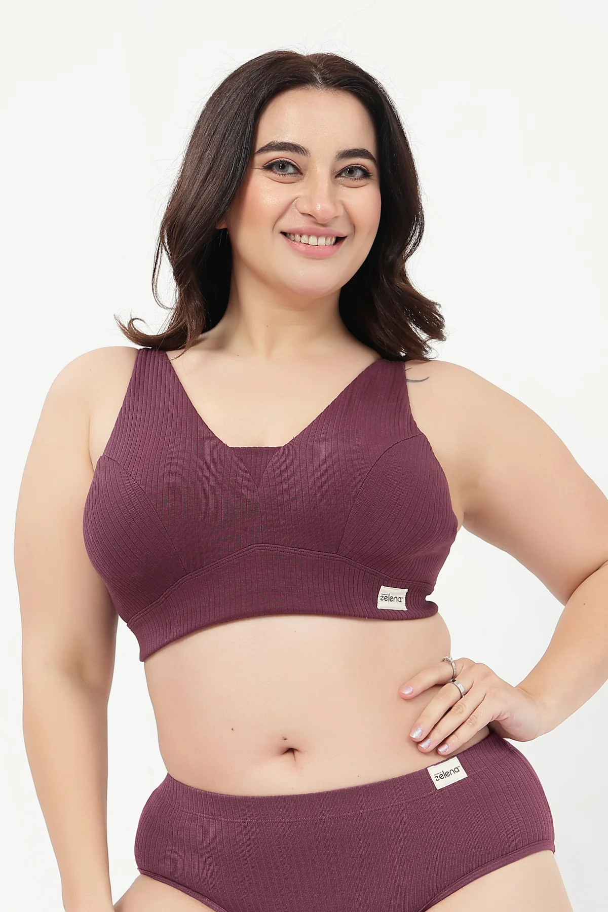 Sera Broad-Rib Bra Pack of 2 - (Lavender & Dark Berry) - Image 3