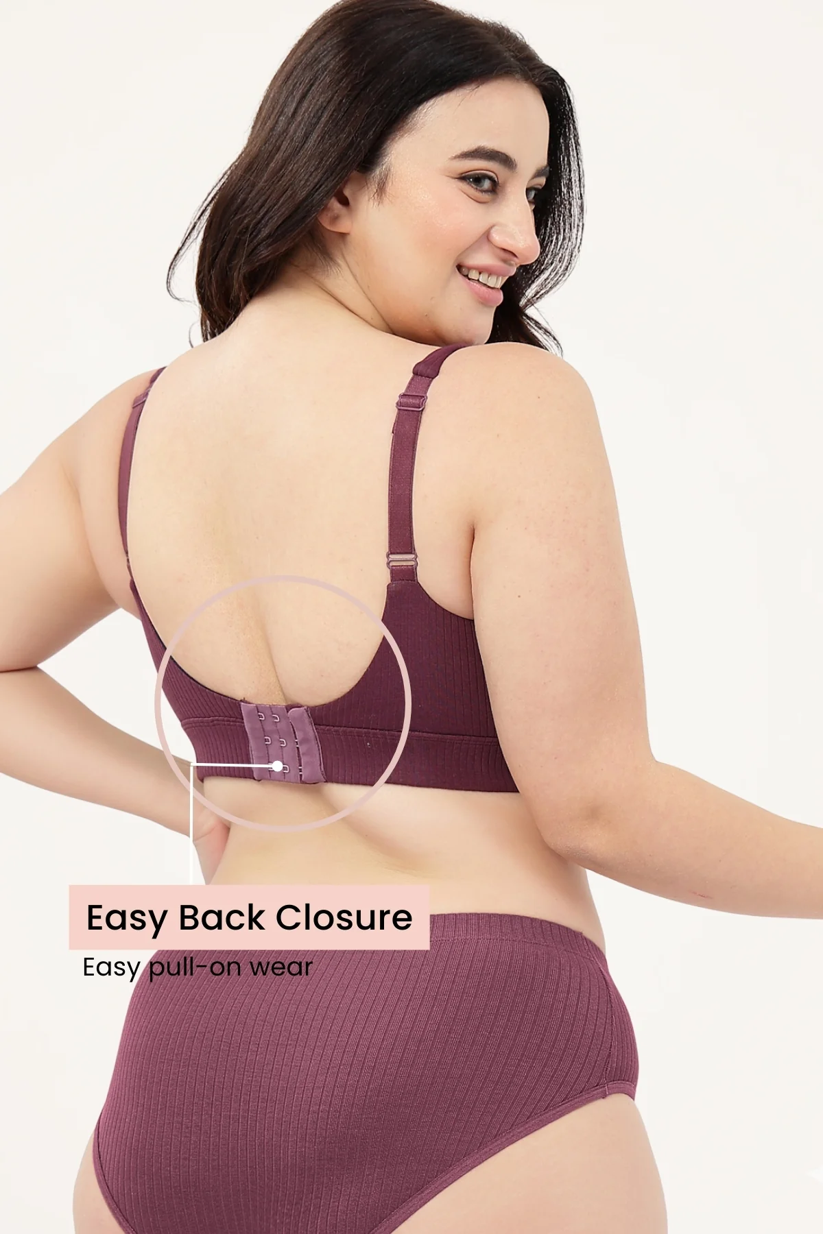 Sera Broad-Rib Bra - Dark Berry - Image 3