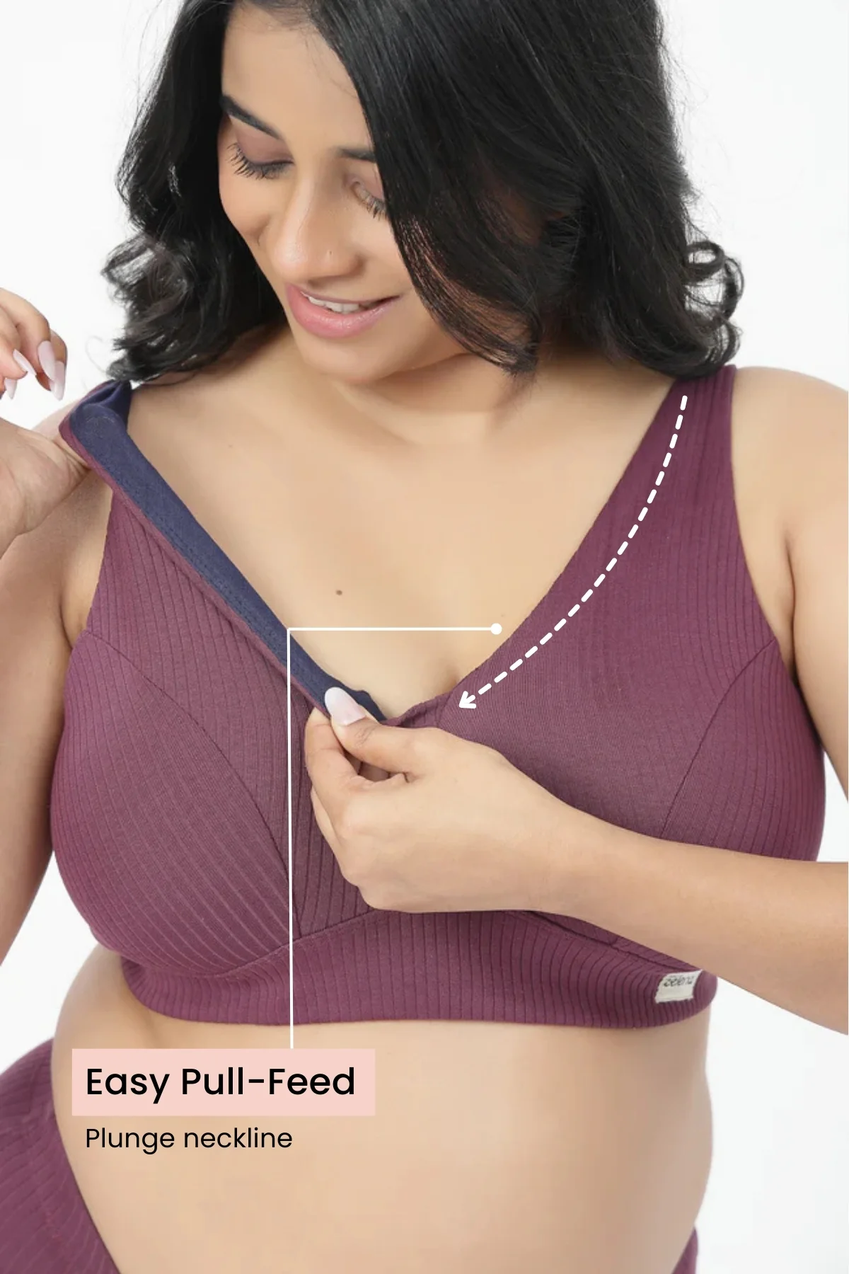 Sera Broad-Rib Bra - Dark Berry - Image 4