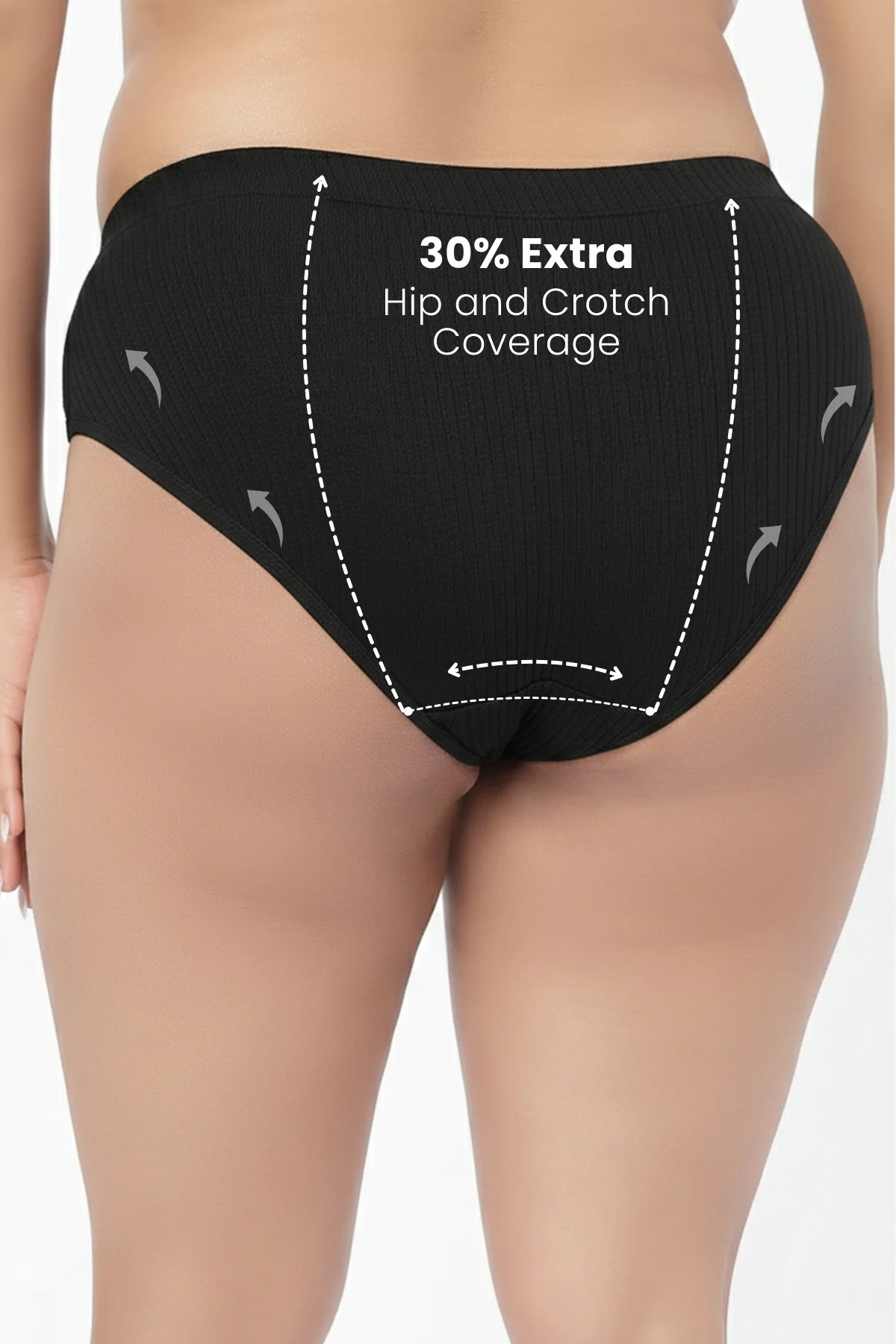 Sera Broad Rib Mid Rise Hipster - Black - Image 2