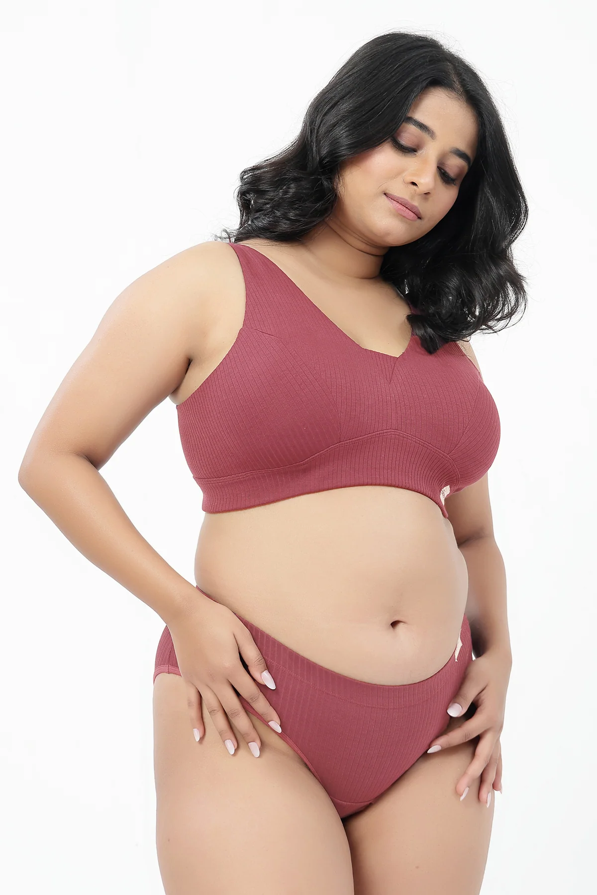 Sera Broad Rib Mid Rise Hipster - Blush - Image 11