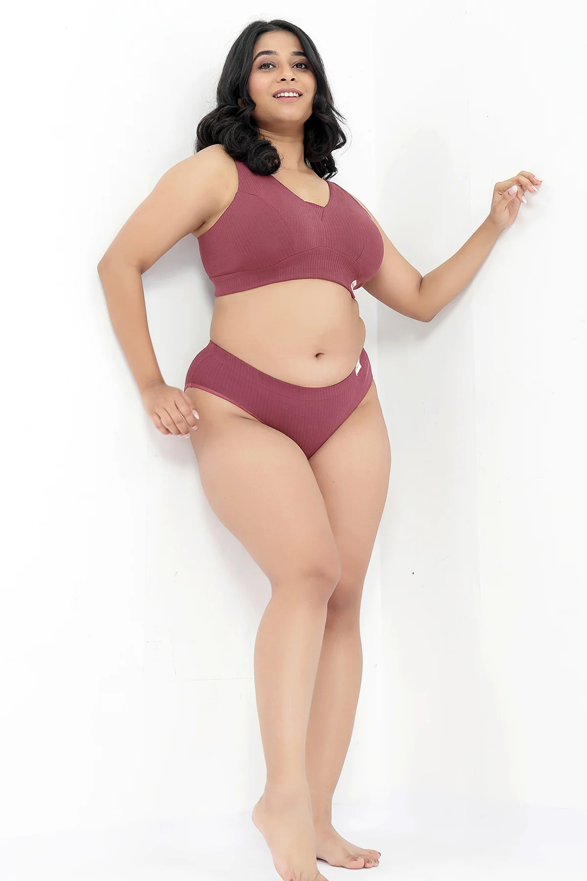 Sera Broad Rib Mid Rise Hipster - Blush - Image 13