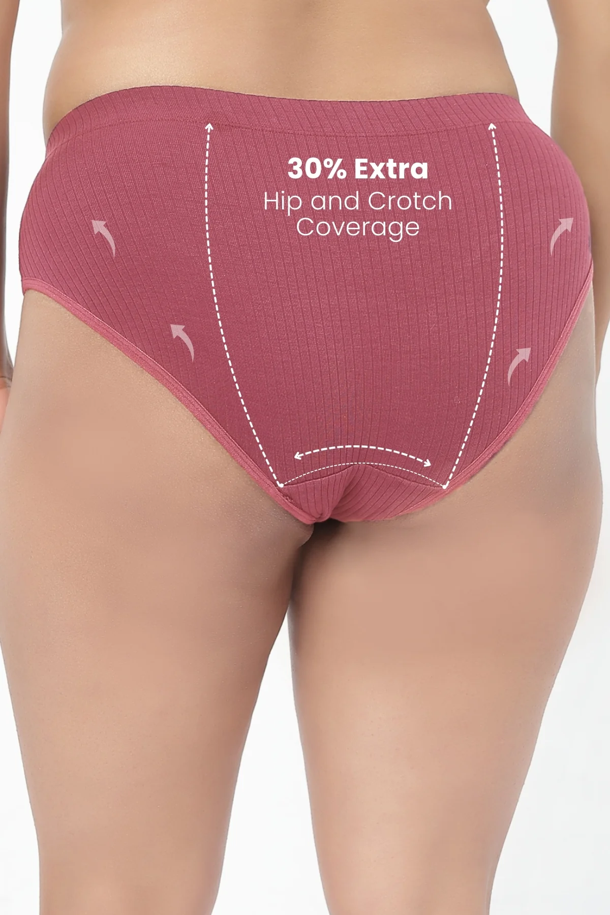 Sera Broad Rib Mid Rise Hipster - Blush - Image 2