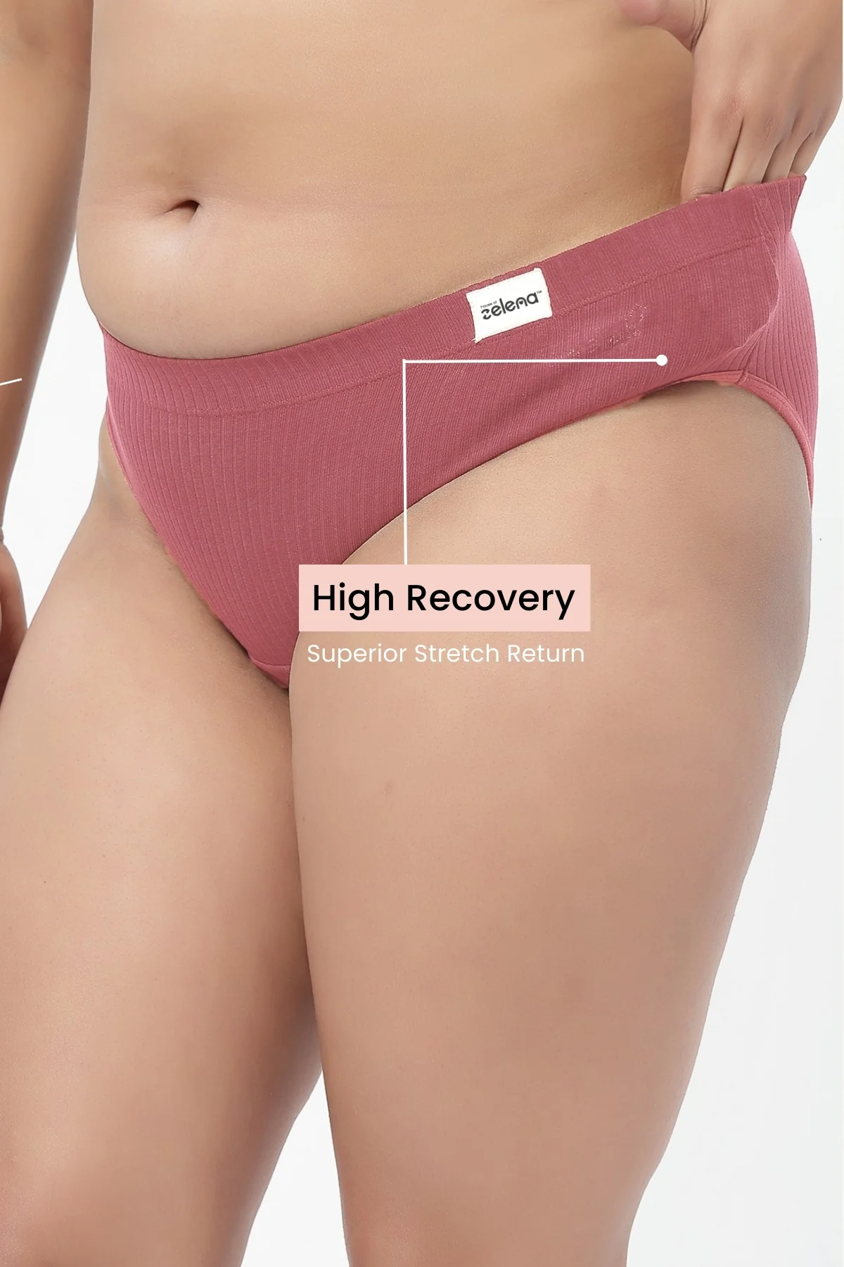 Sera Broad Rib Mid Rise Hipster - Blush - Image 4