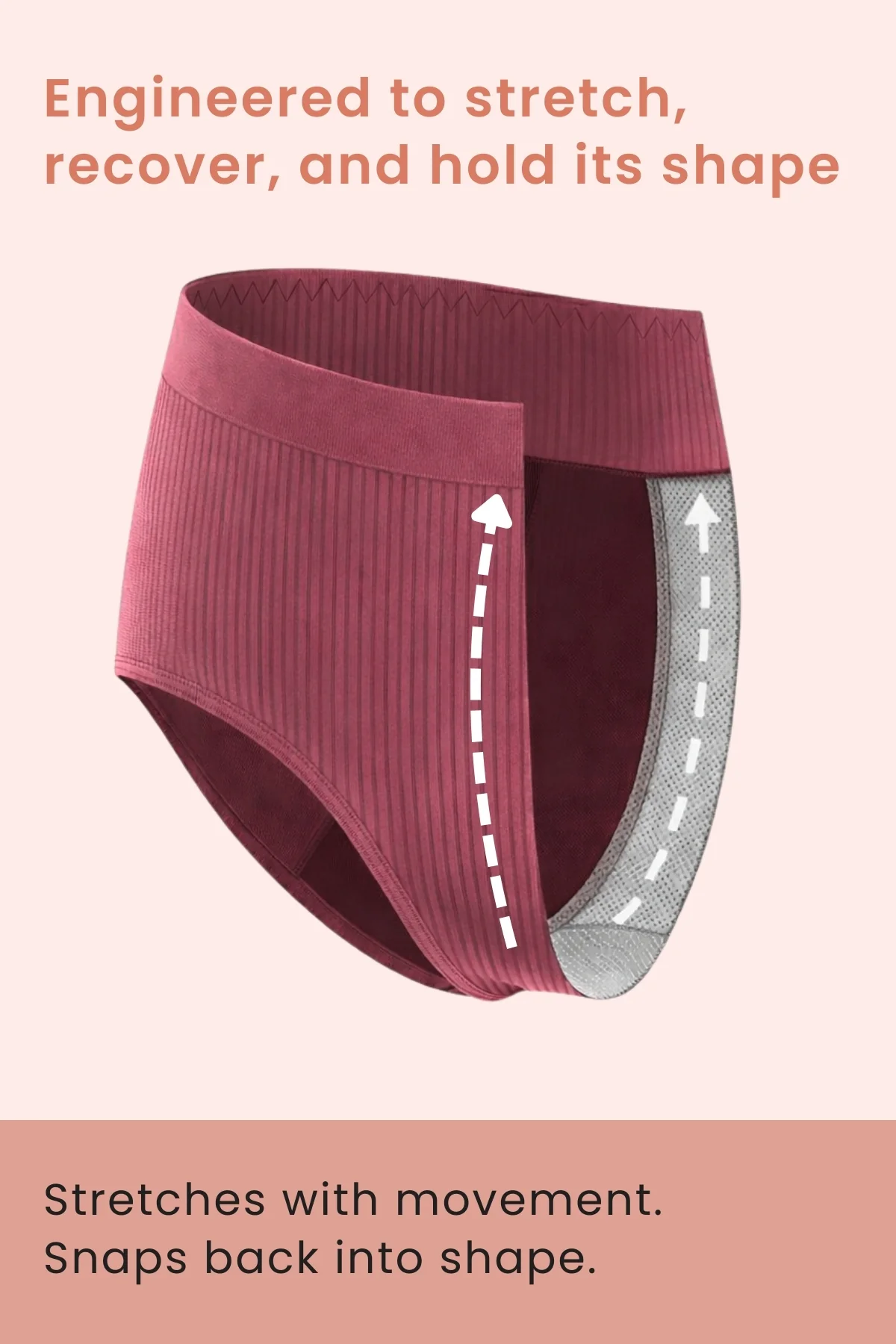 Sera Broad Rib Mid Rise Hipster - Blush - Image 5