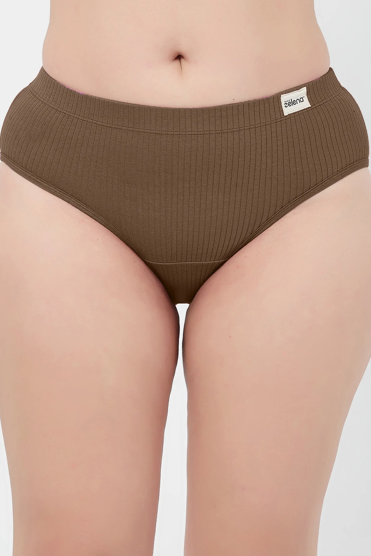 Sera Broad Rib Mid Rise Hipster - Mocha - Image 11