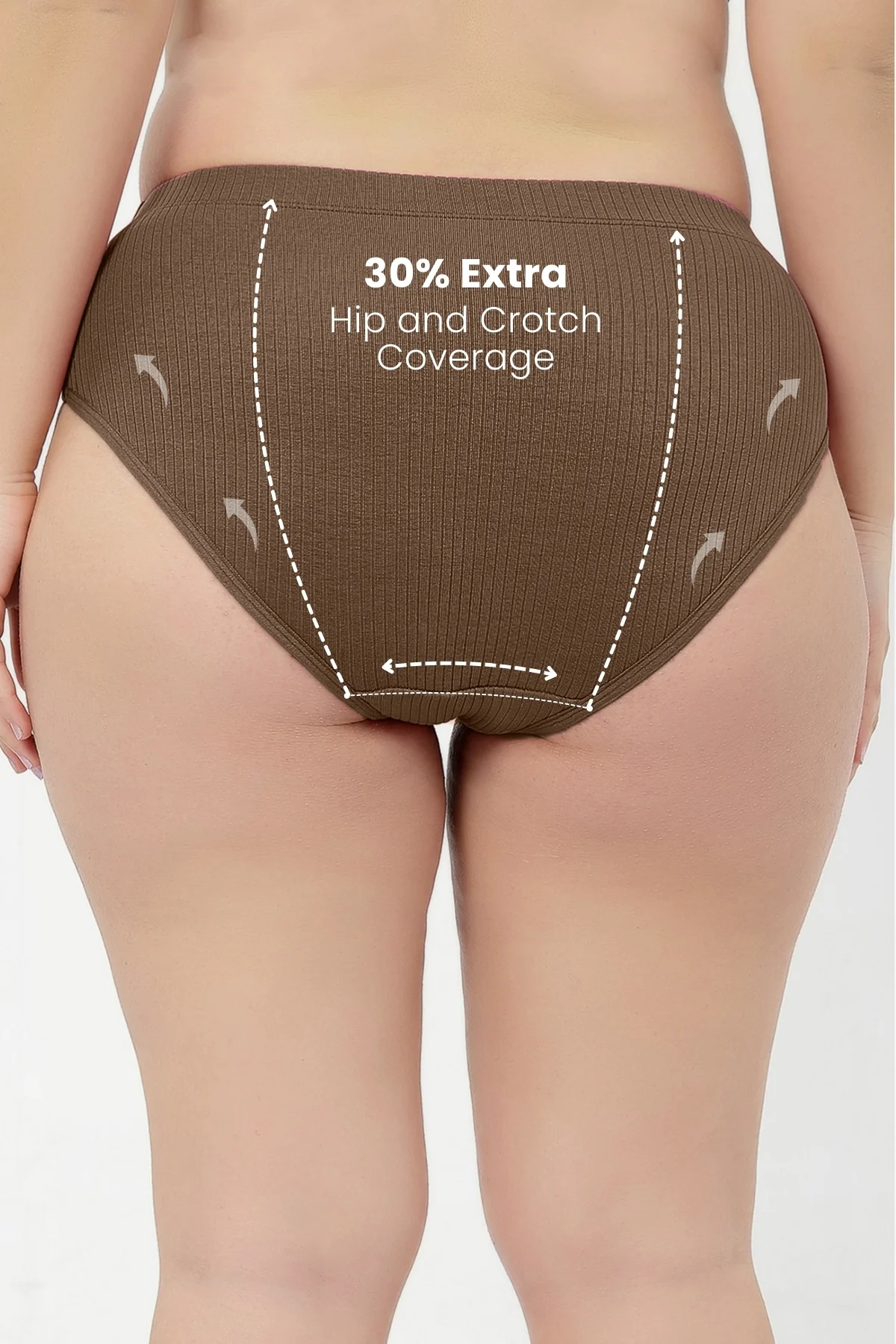 Sera Broad Rib Mid Rise Hipster - Mocha - Image 2