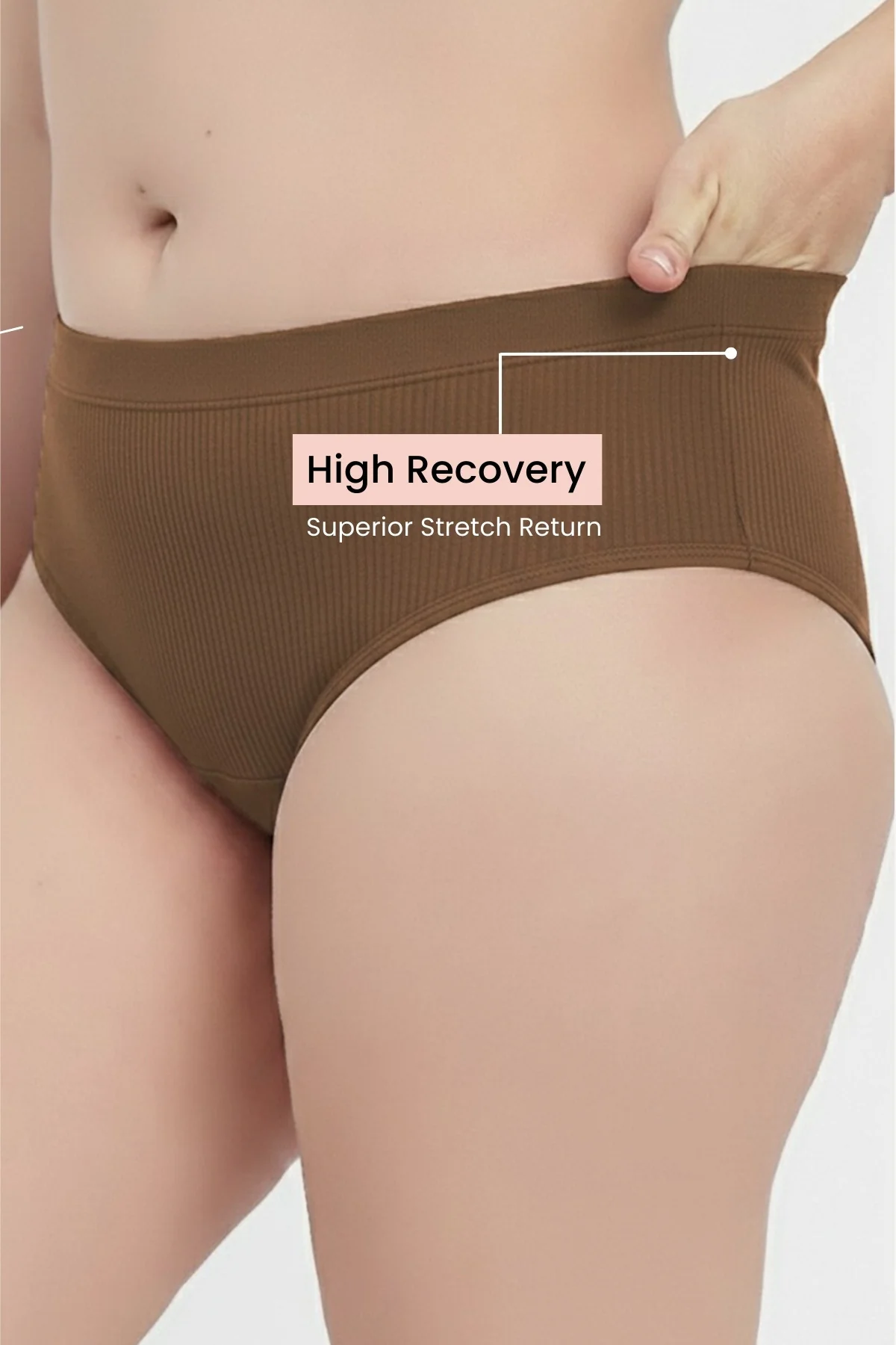 Sera Broad Rib Mid Rise Hipster - Mocha - Image 4