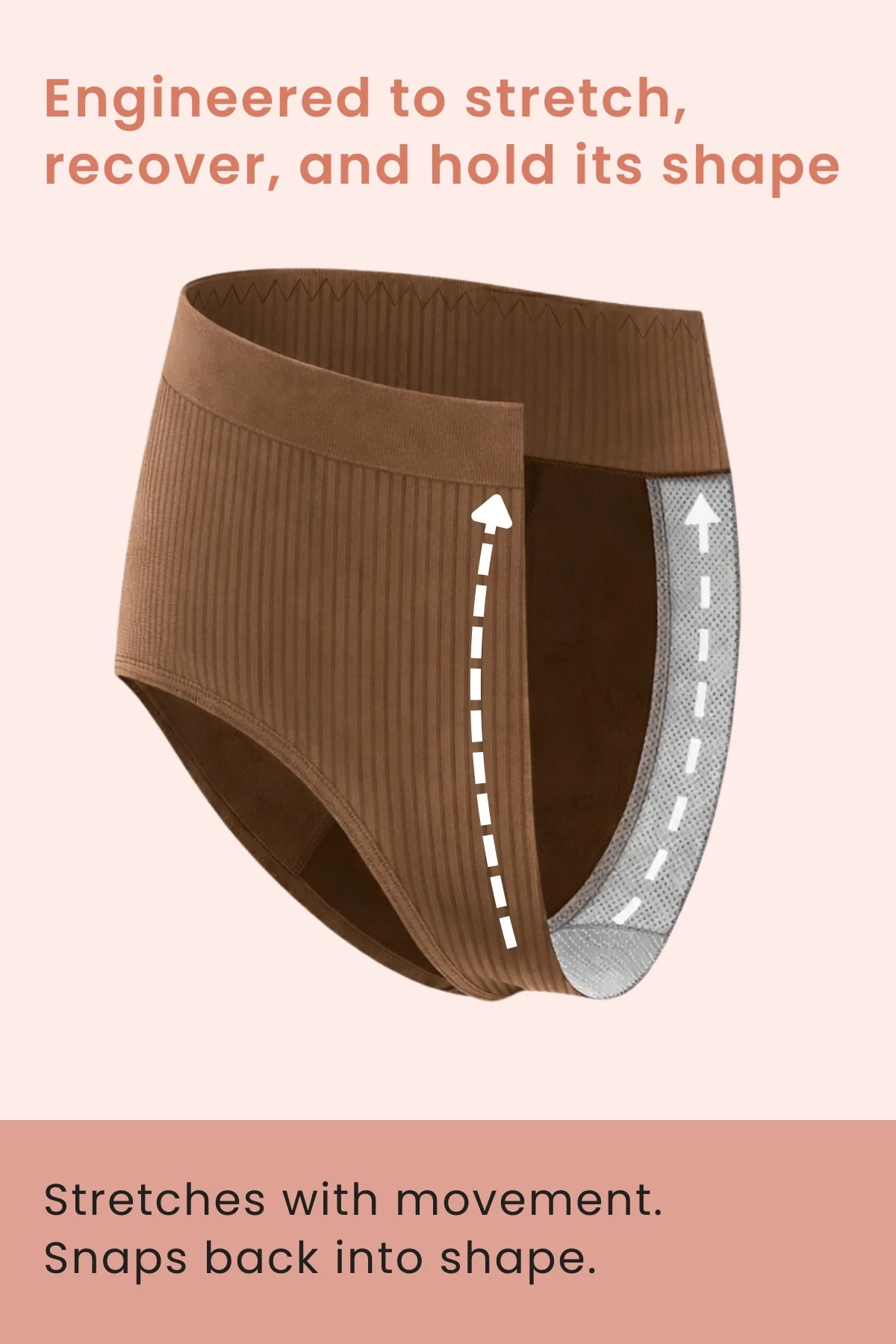 Sera Broad Rib Mid Rise Hipster - Mocha - Image 5