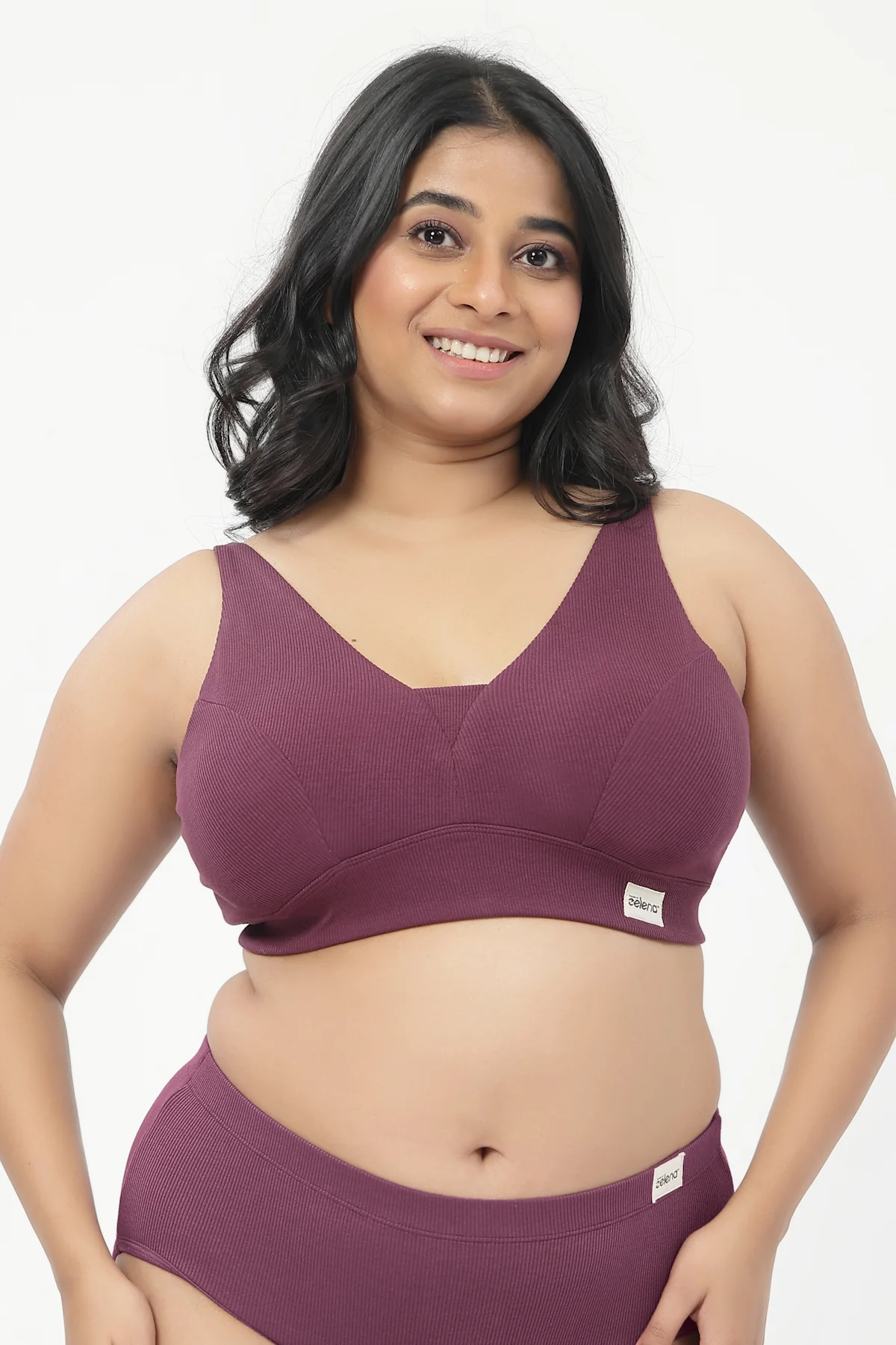 Sera Fine-Rib Bra - Dark Berry - Image 7