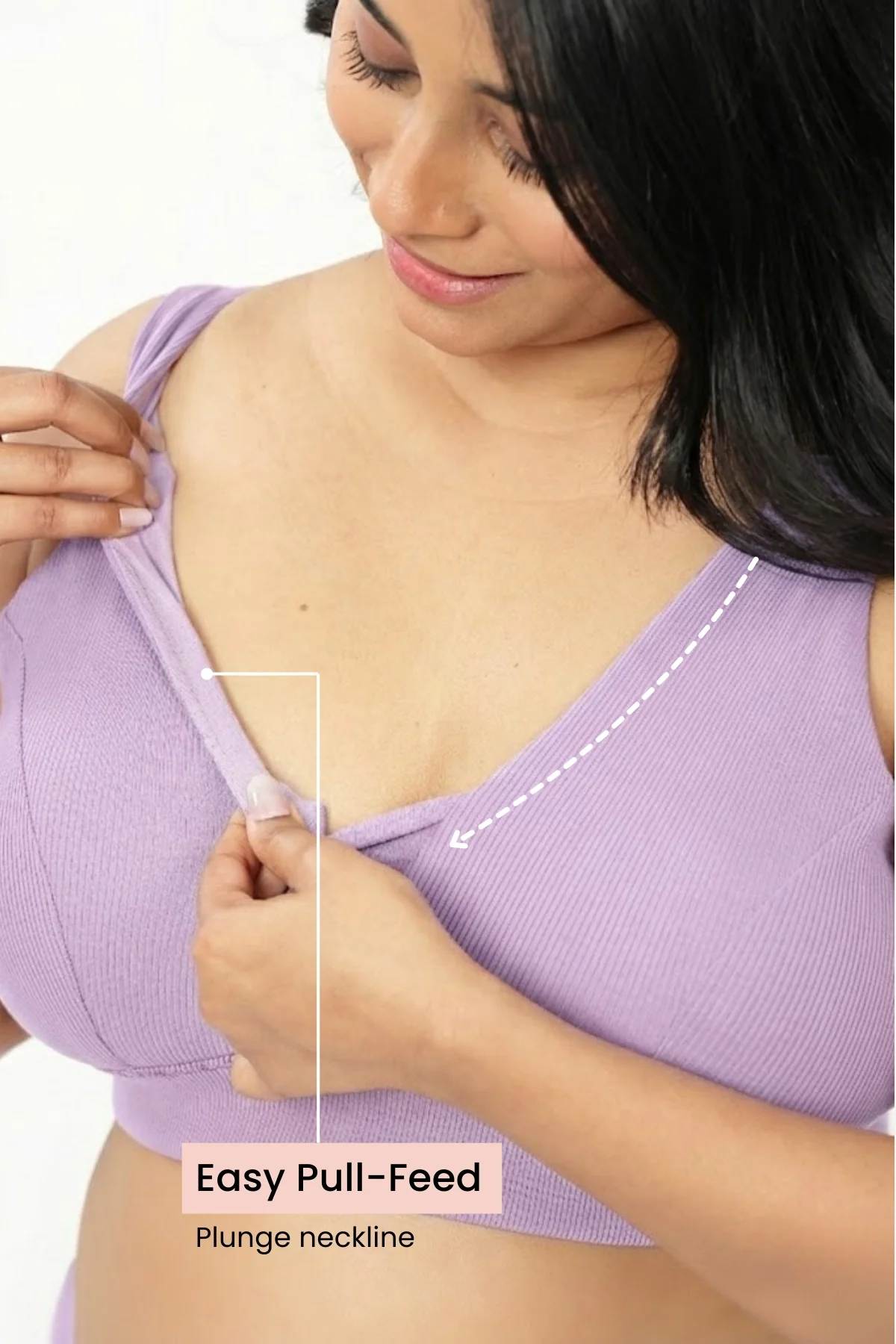 Sera Fine-Rib Bra - Lavender - Image 4