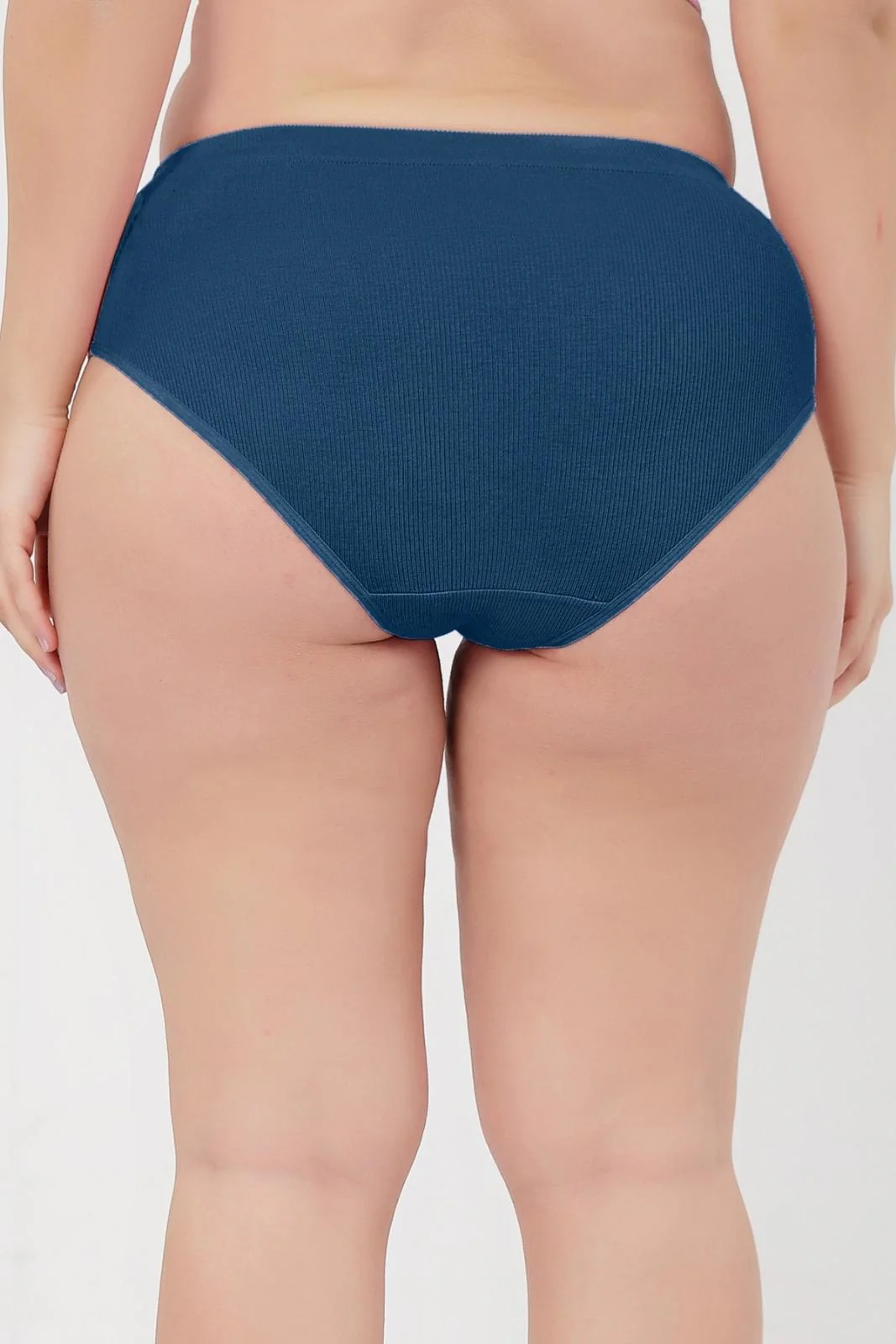 Sera Fine Rib Bra & Mid Rise Panty Set - Airforce - Image 5