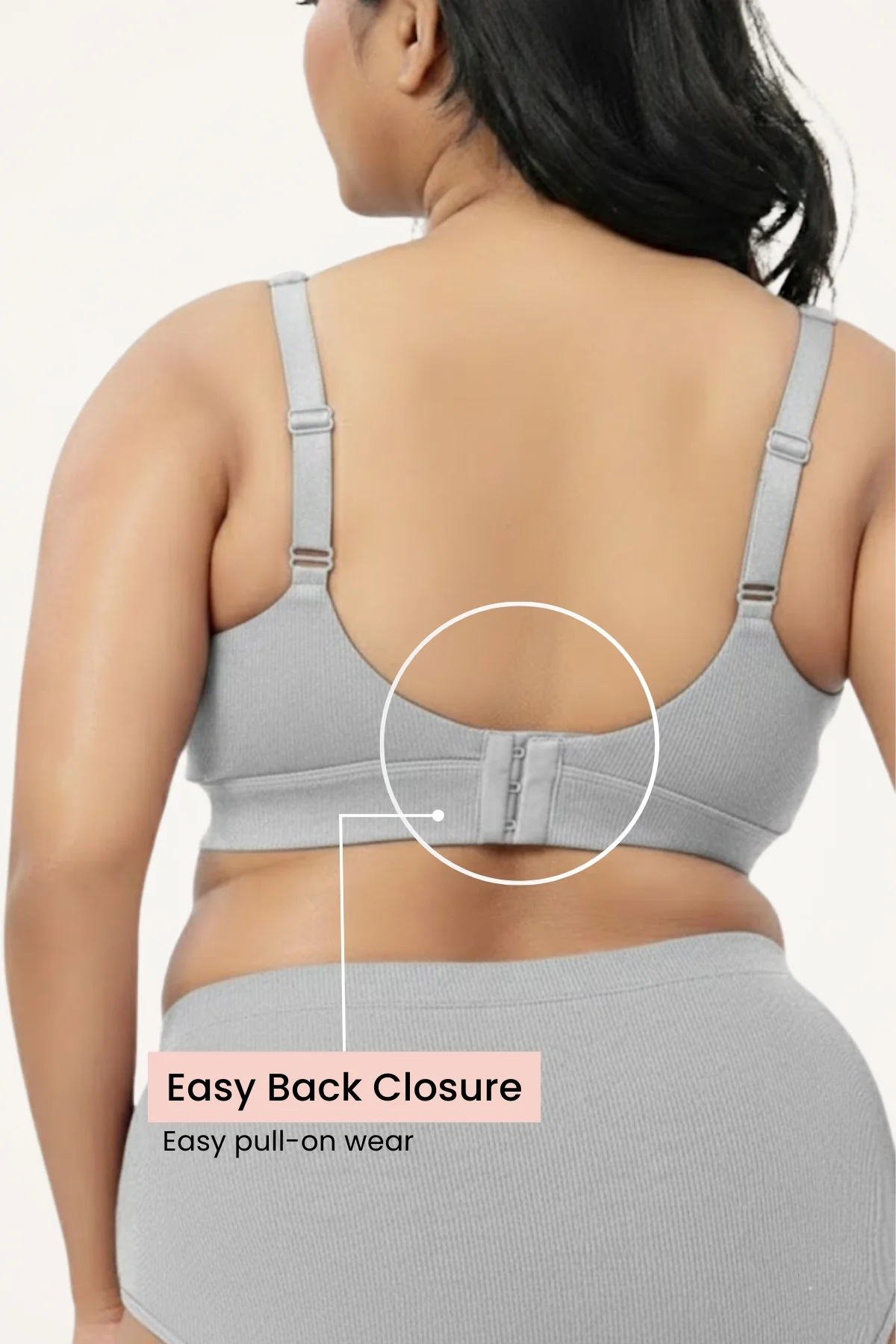 Sera Fine Rib Bra & Mid Rise Panty Set - Grey Melange - Image 3