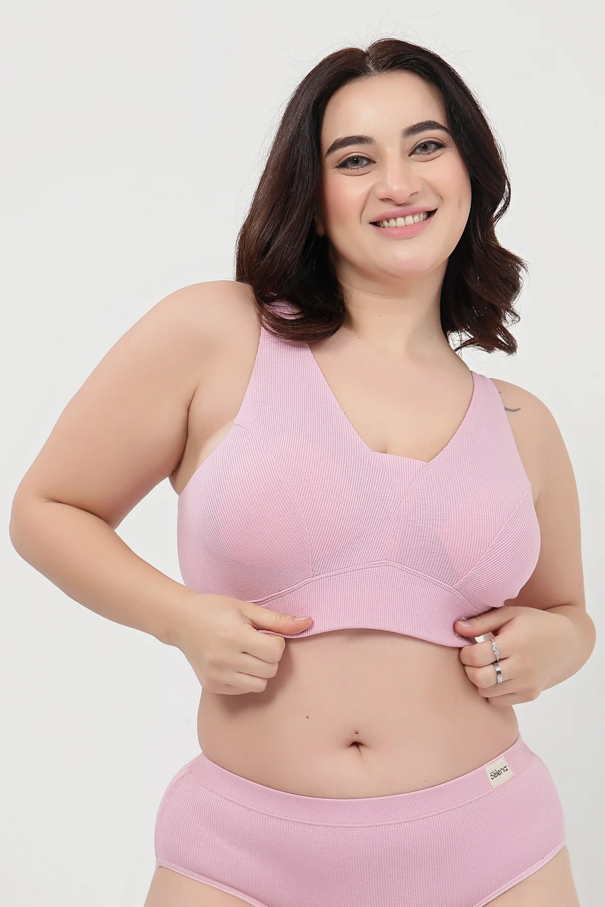 Sera Fine-Rib Bra Pack Of 2 - (Dark Berry & Pink) - Image 2