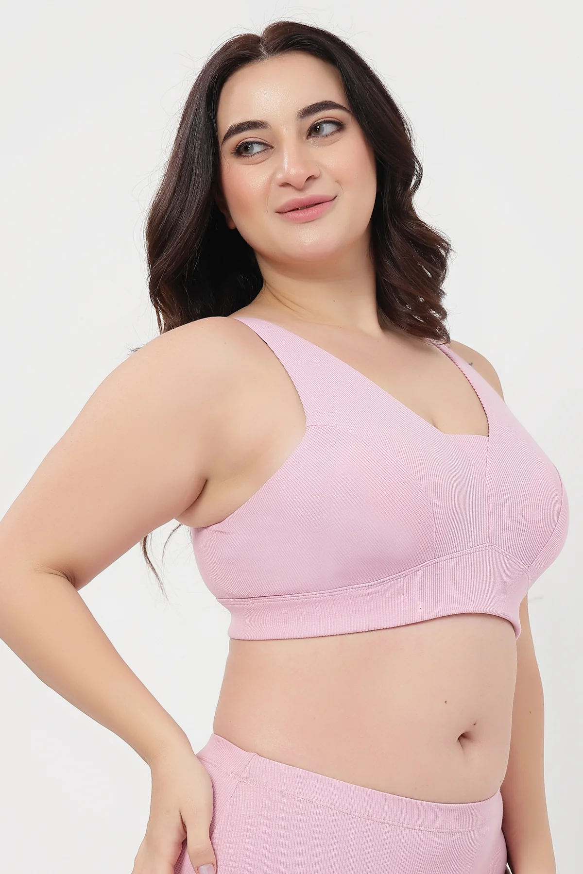 Sera Fine-Rib Bra Pack Of 2 - (Dark Berry & Pink) - Image 7