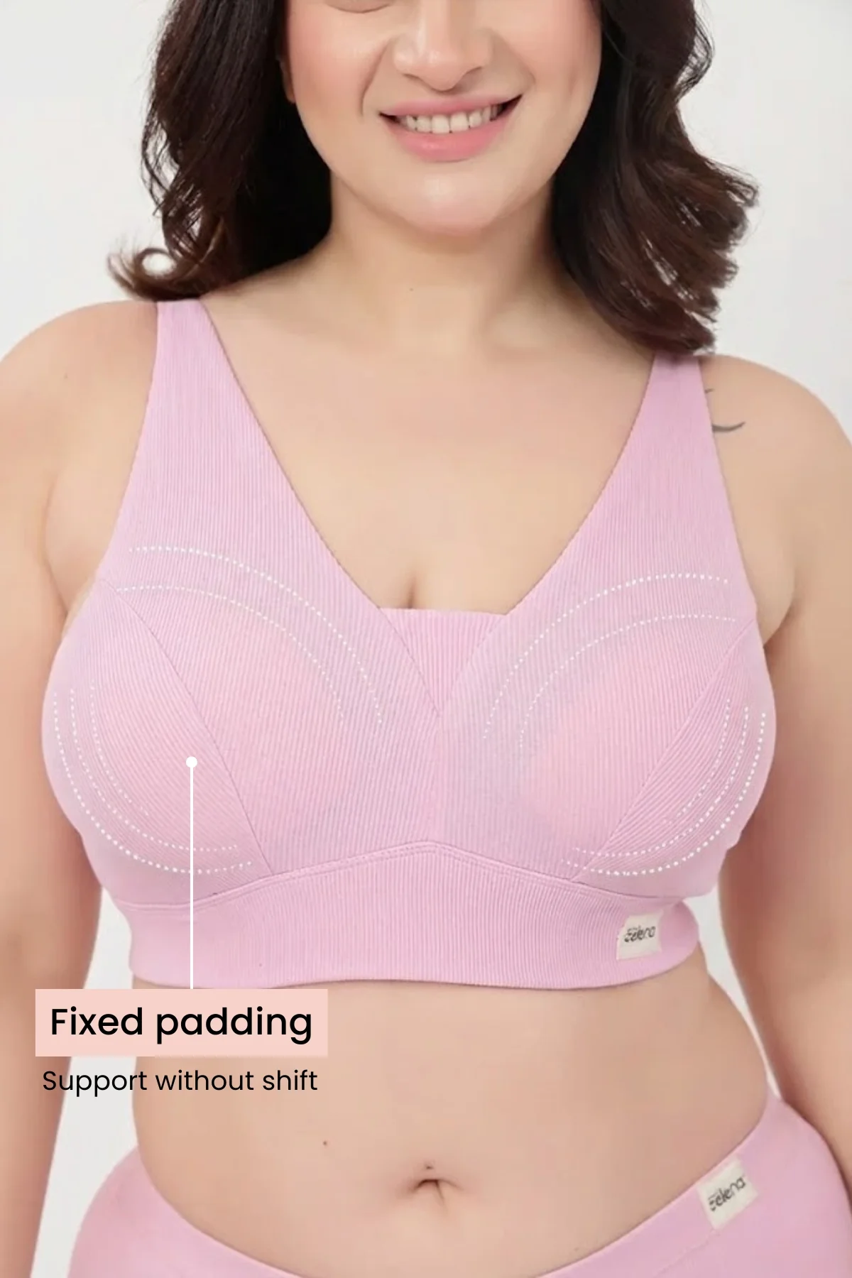 Sera Fine-Rib Bra - Pink - Image 5