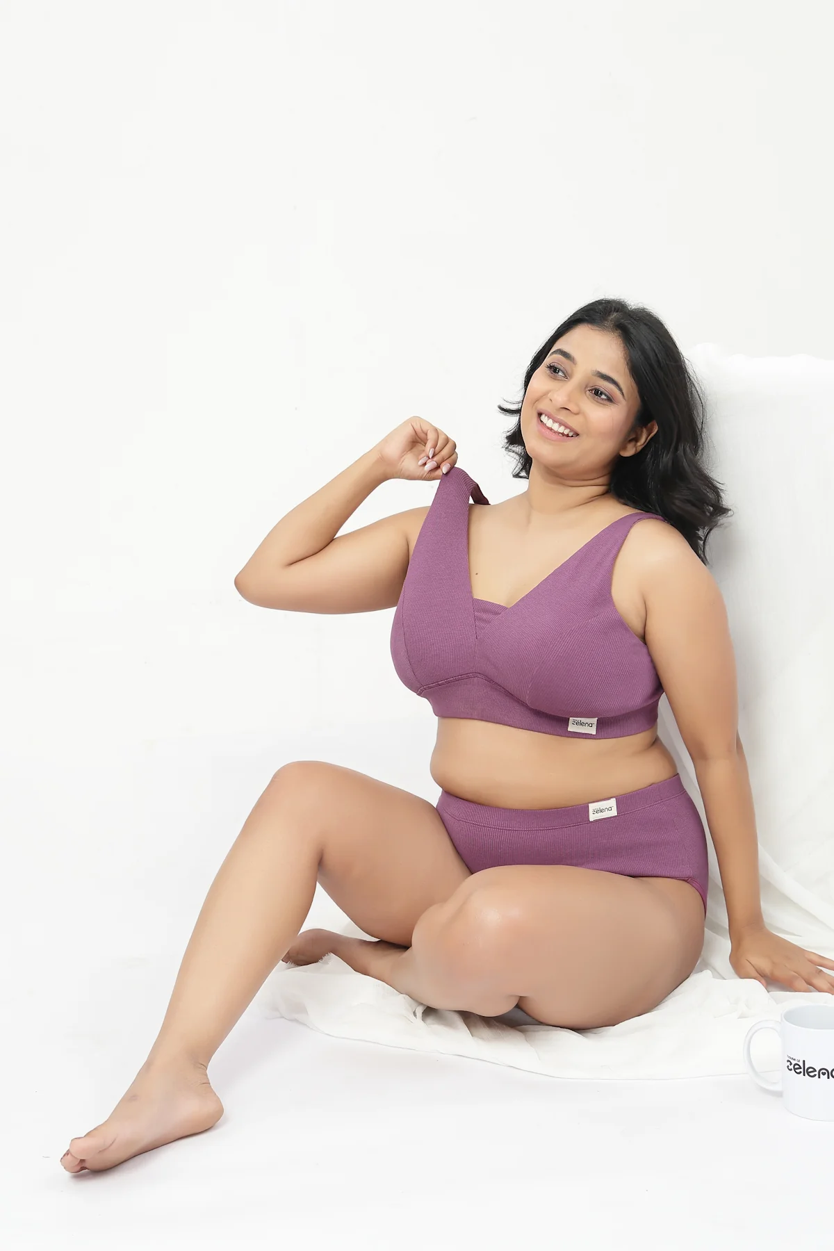 Sera Fine-Rib Bra Pack of 3 - (Pink , Purple & Dark Berry) - Image 15
