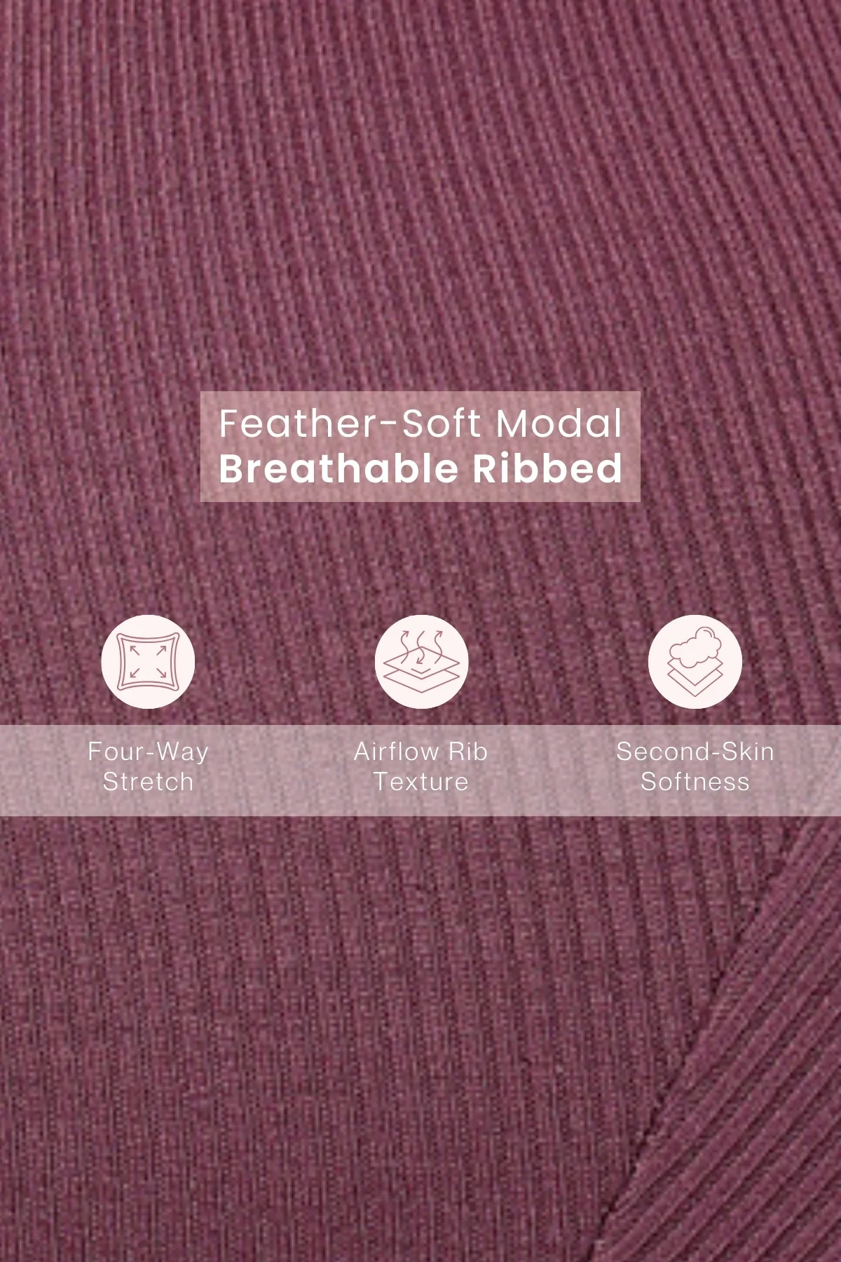 Sera Fine-Rib Bra - Dark Berry - Image 6