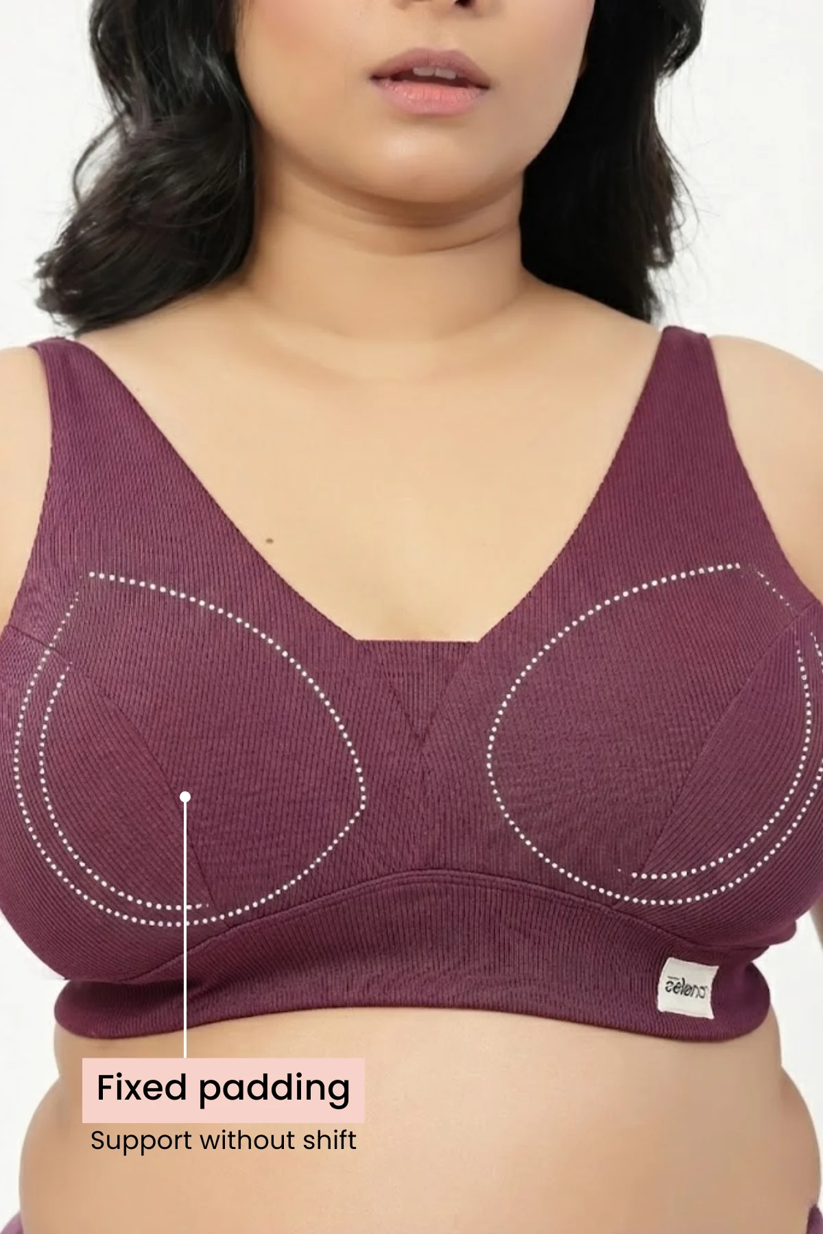 Sera Fine-Rib Bra - Dark Berry - Image 5