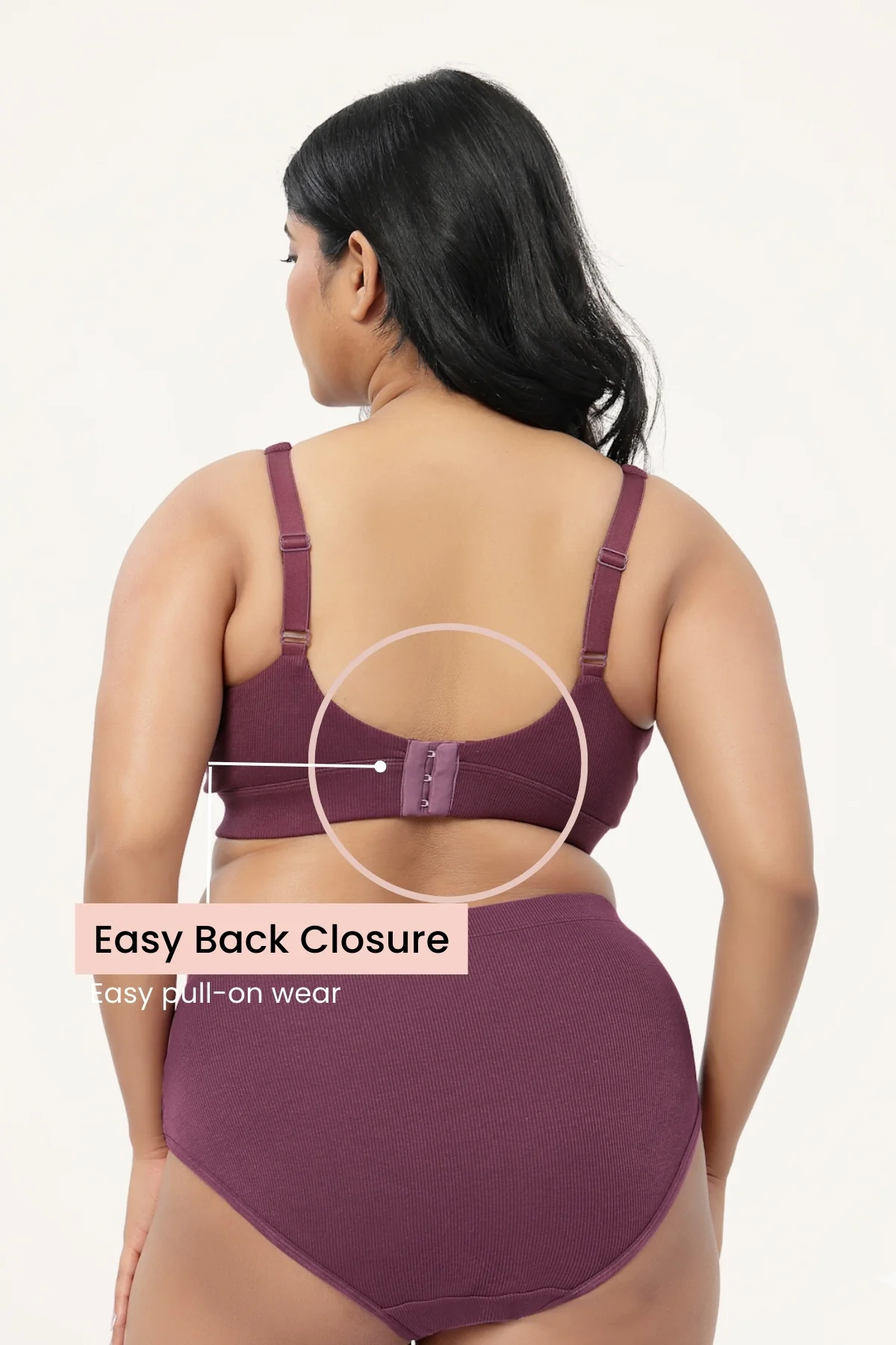 Sera Fine-Rib Bra - Dark Berry - Image 3