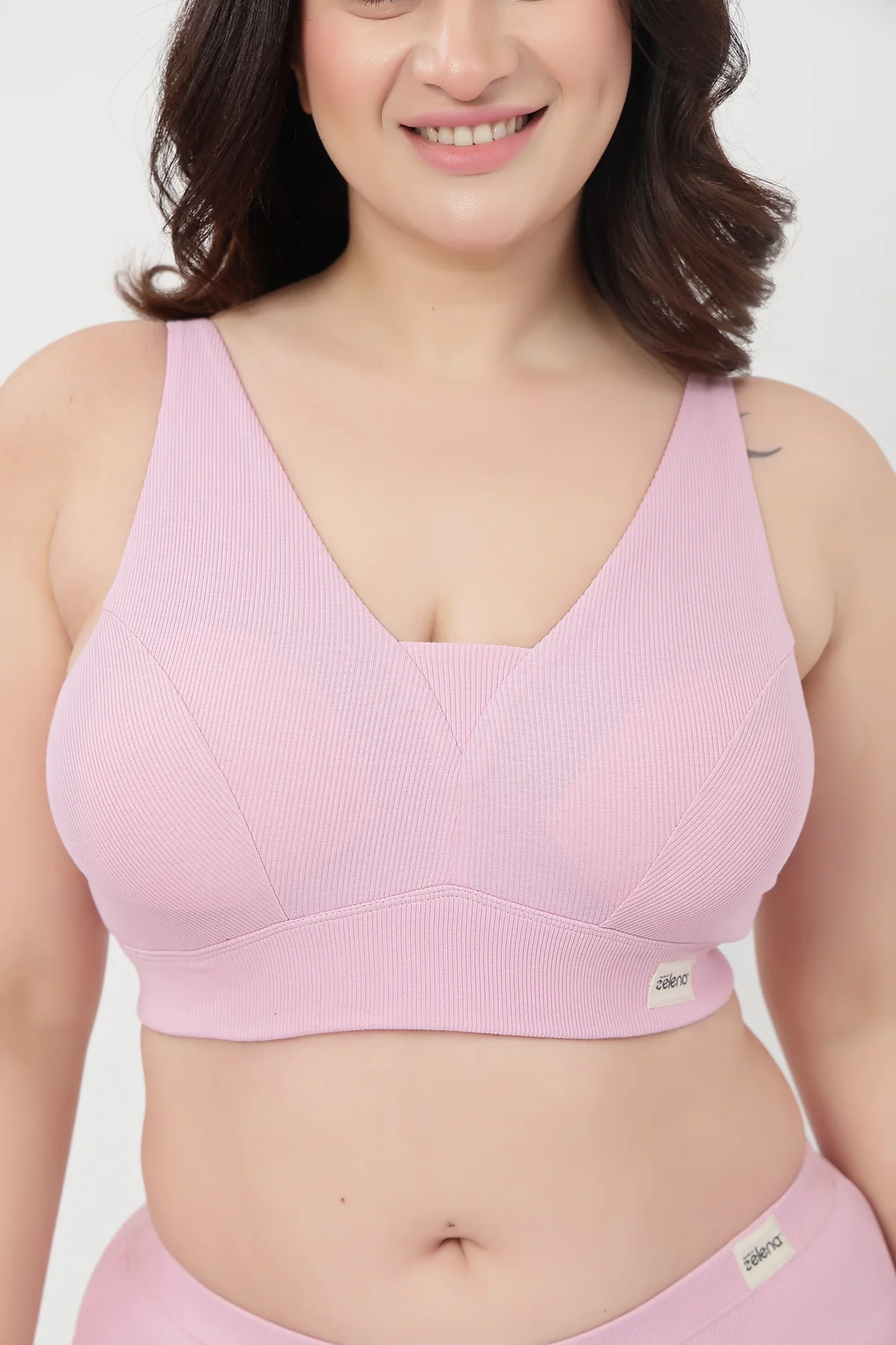 Sera Fine-Rib Bra - Pink - Image 10